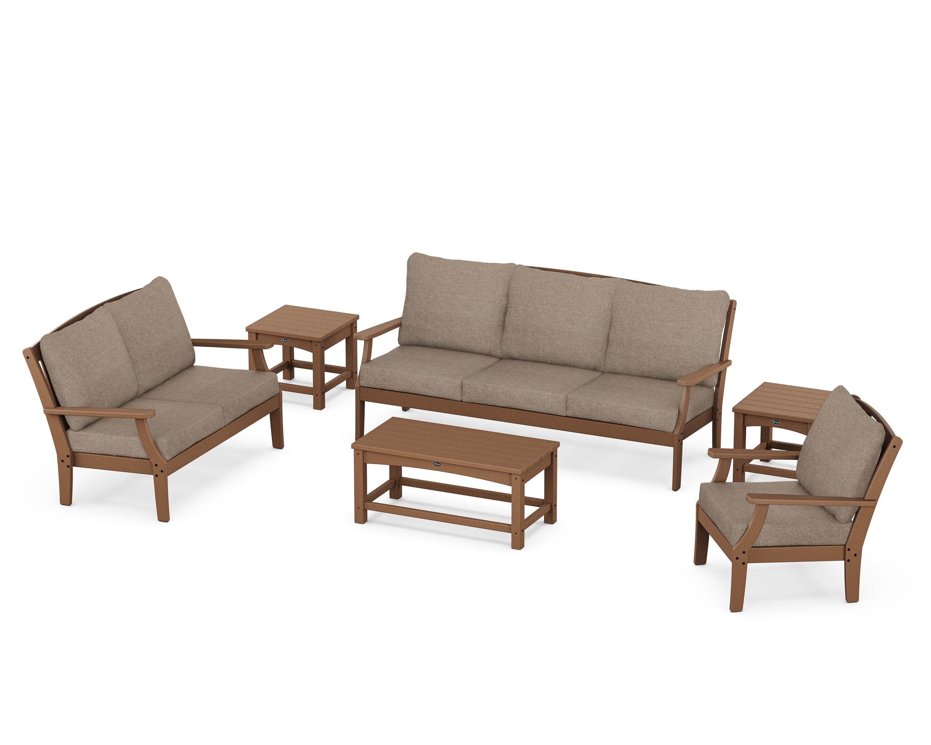 Yacht Club 6-Piece Deep Seating Set in Tree House / Spiced Burlap