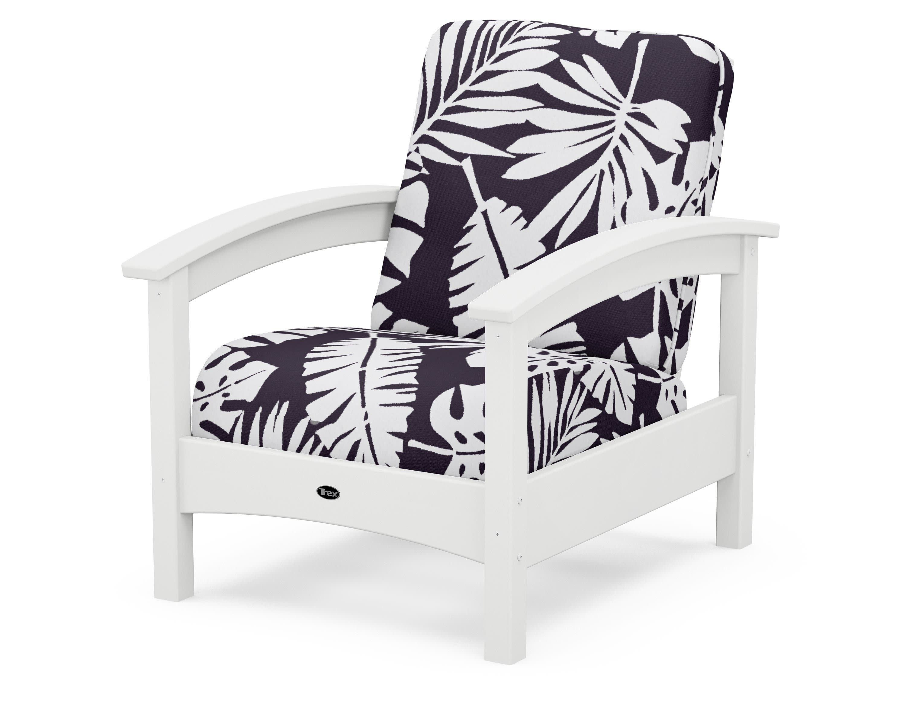 Rockport Club Chair in Classic White / Leaf Navy