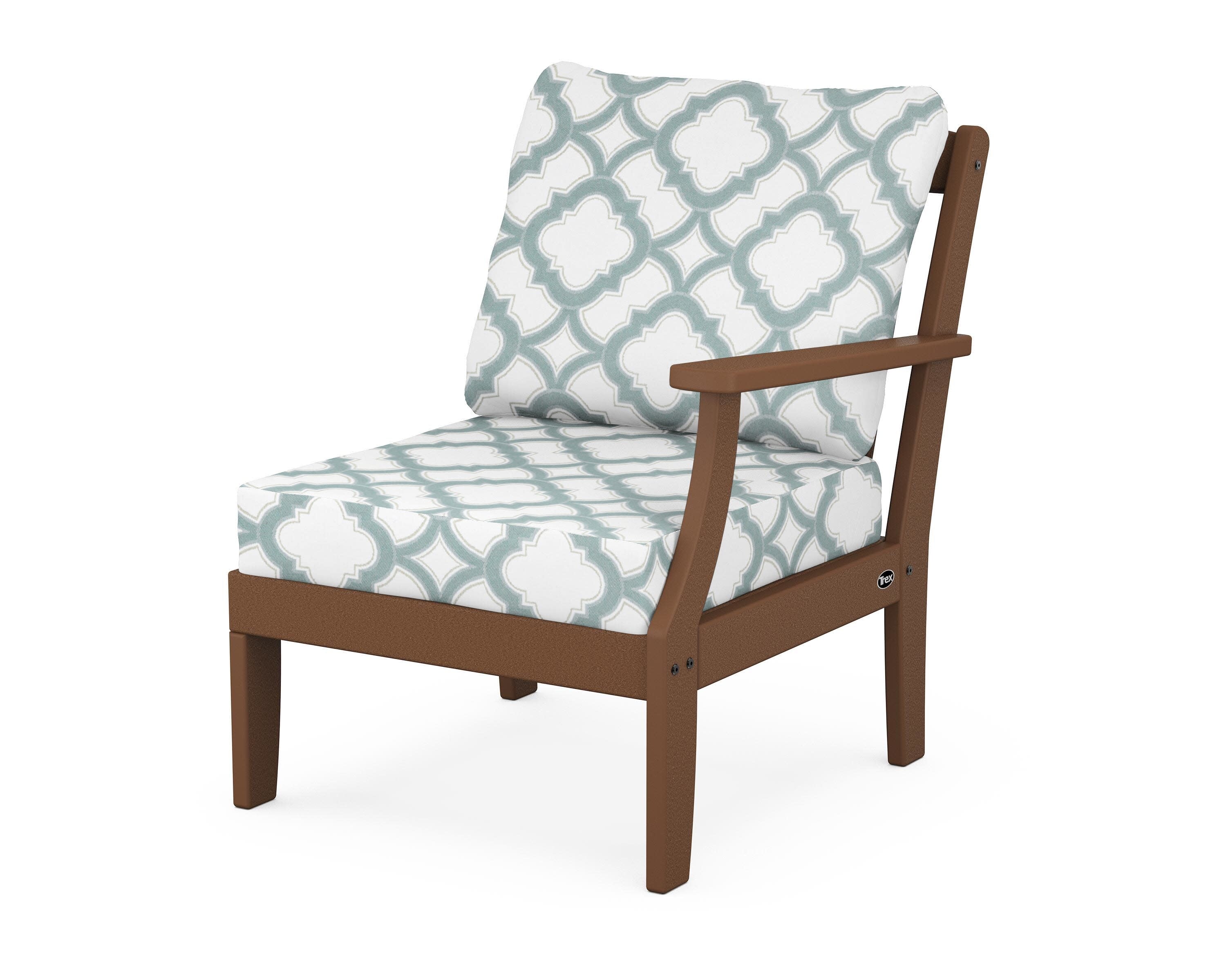 Yacht Club Modular Right Arm Chair in Tree House / Trellis Glacier Spa