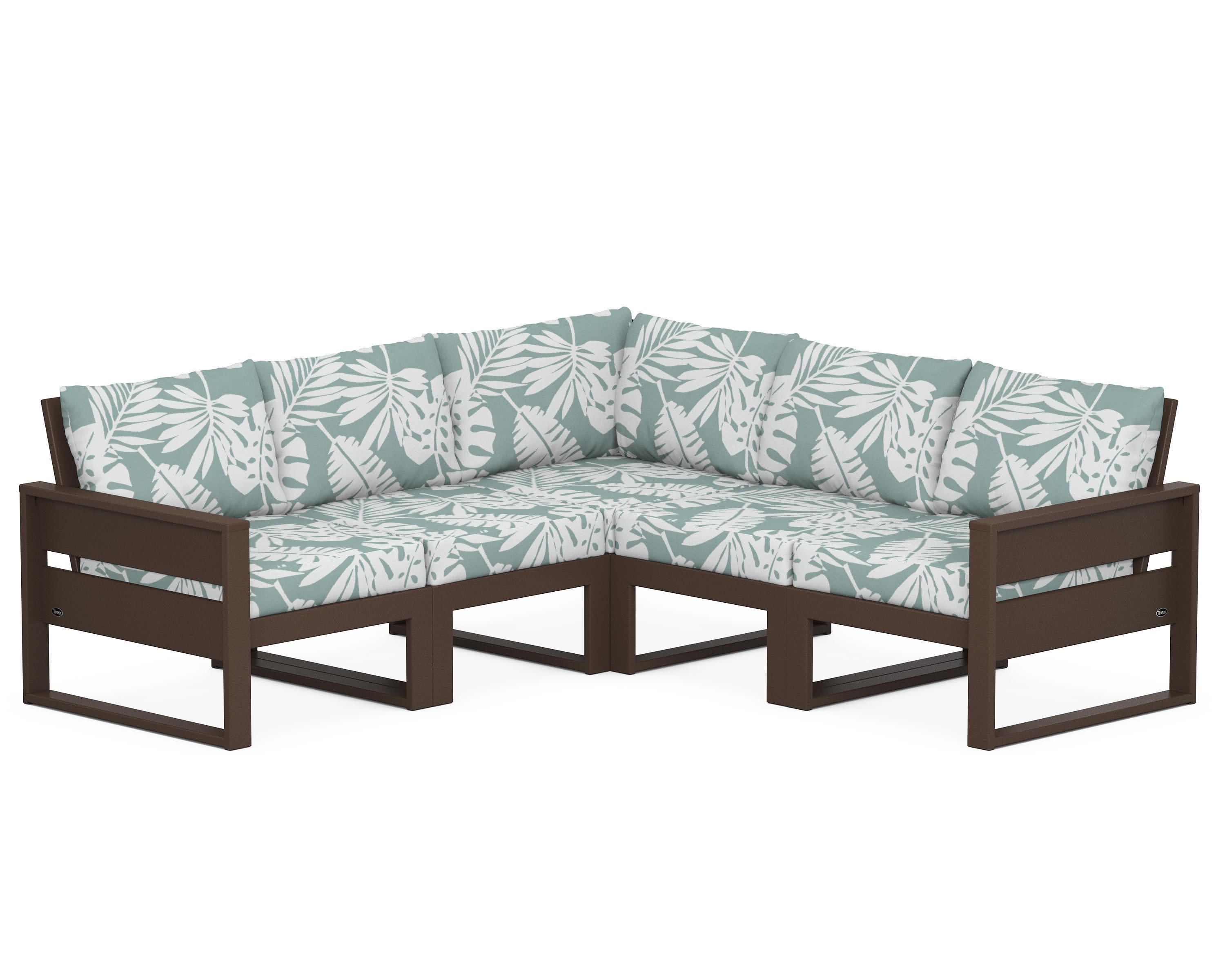 Eastport 5-Piece Sectional in Vintage Lantern / Leaf Glacier Spa