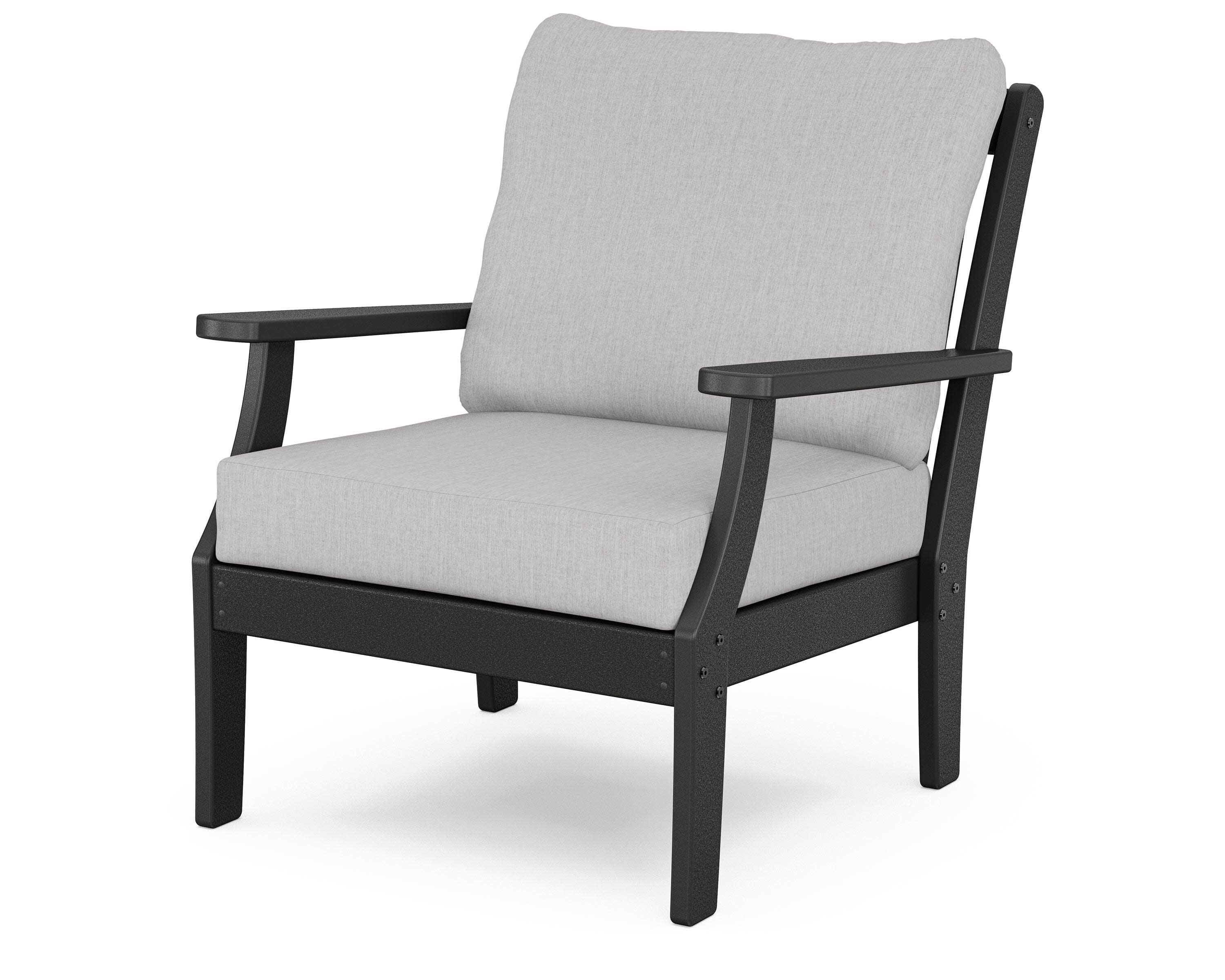 Yacht Club Deep Seating Chair in Charcoal Black / Granite