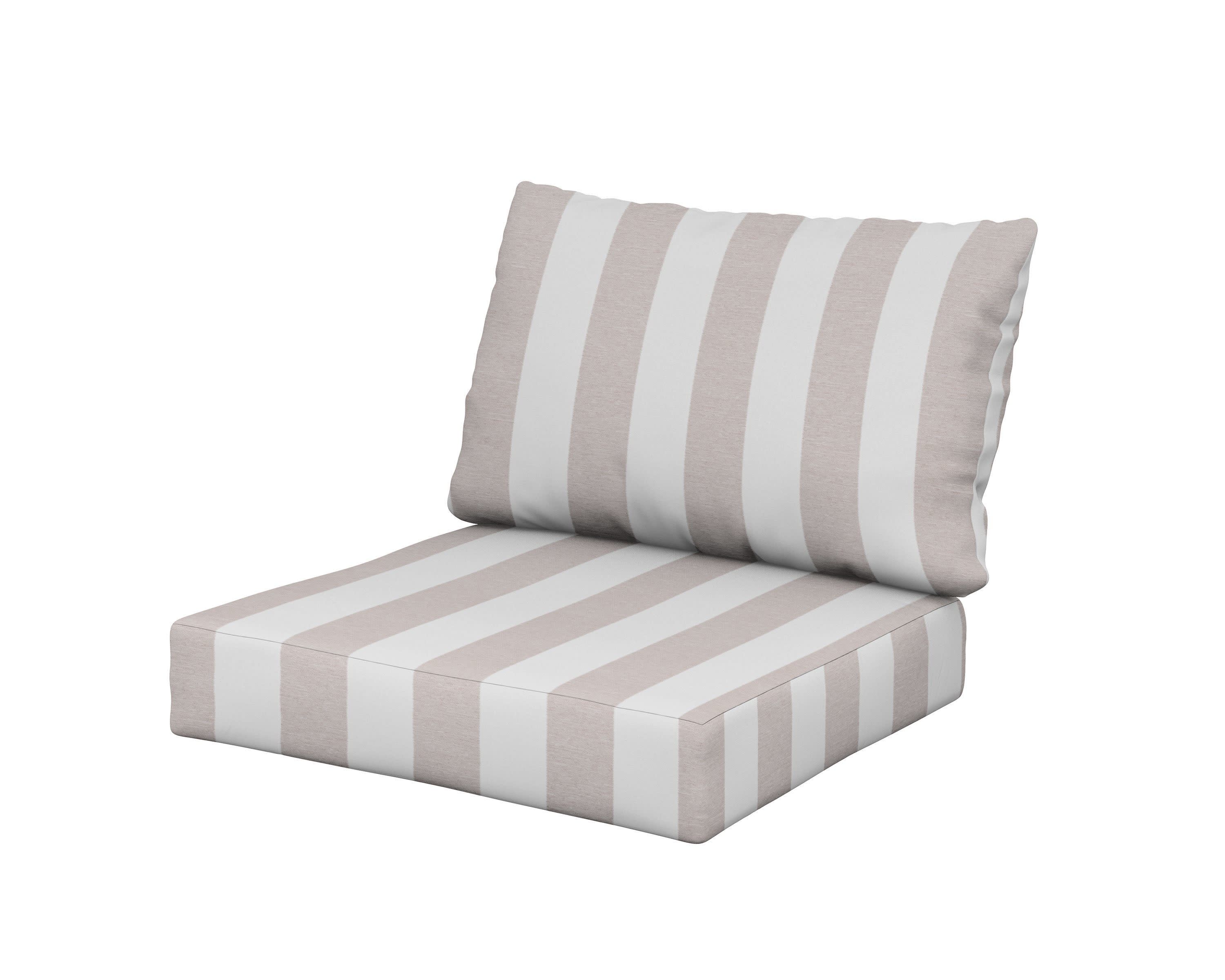 Modular Cushion in Cabana Stripe Dune Burlap