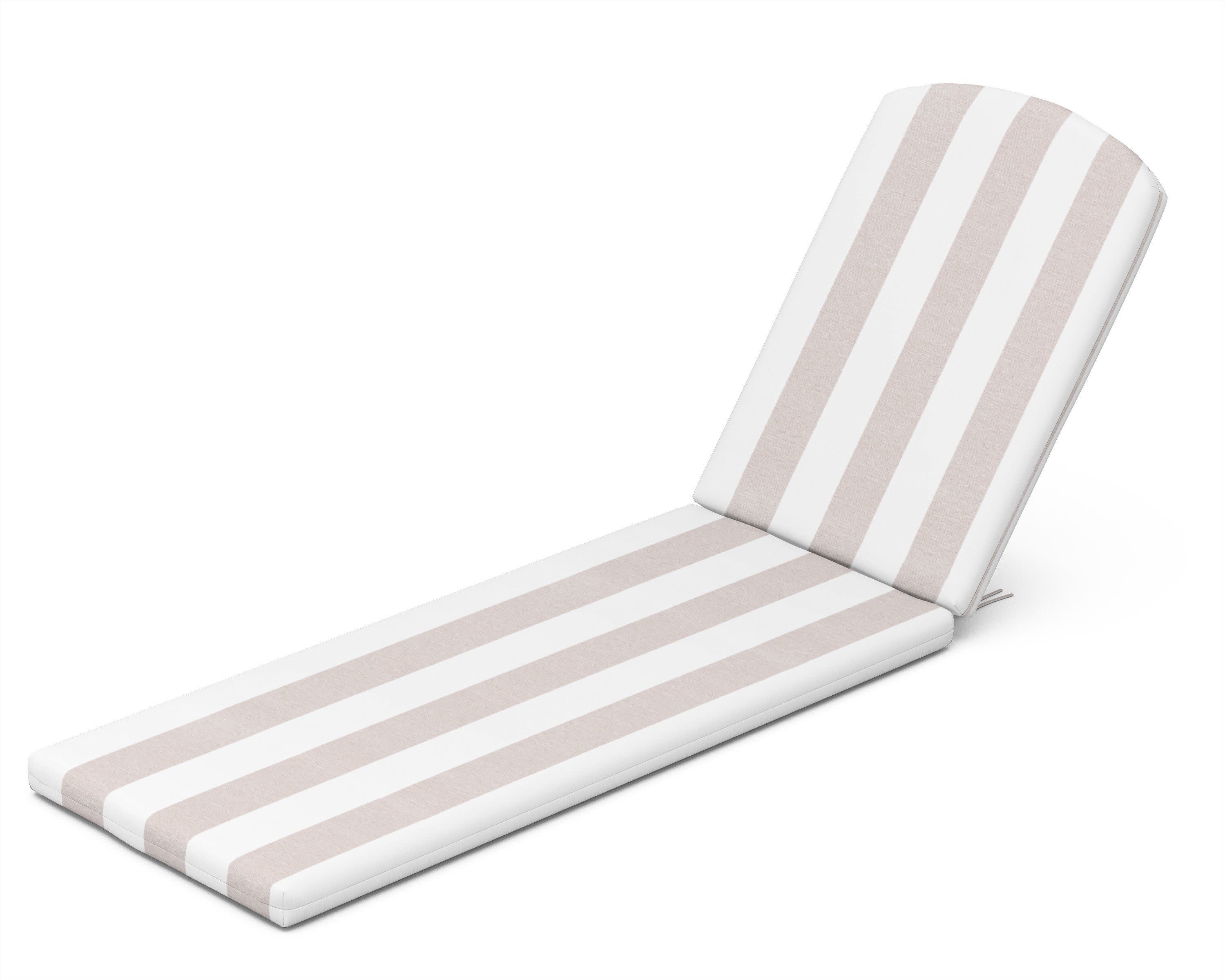 Chaise Cushion - 77"D x 21.25"W x 2.5"H in Cabana Stripe Dune Burlap