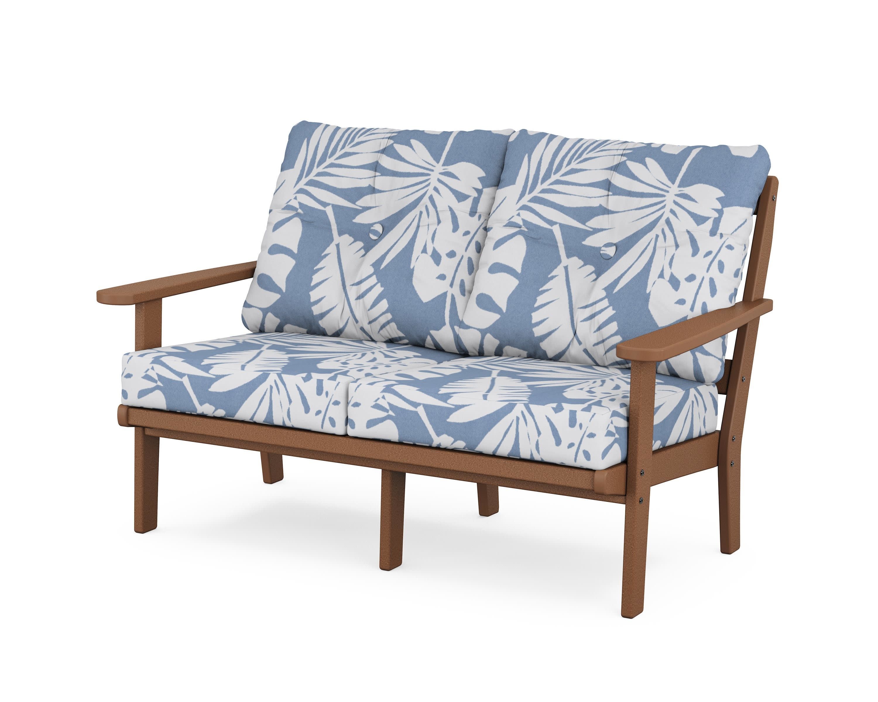 Cape Cod Deep Seating Loveseat in Tree House / Leaf Sky Blue
