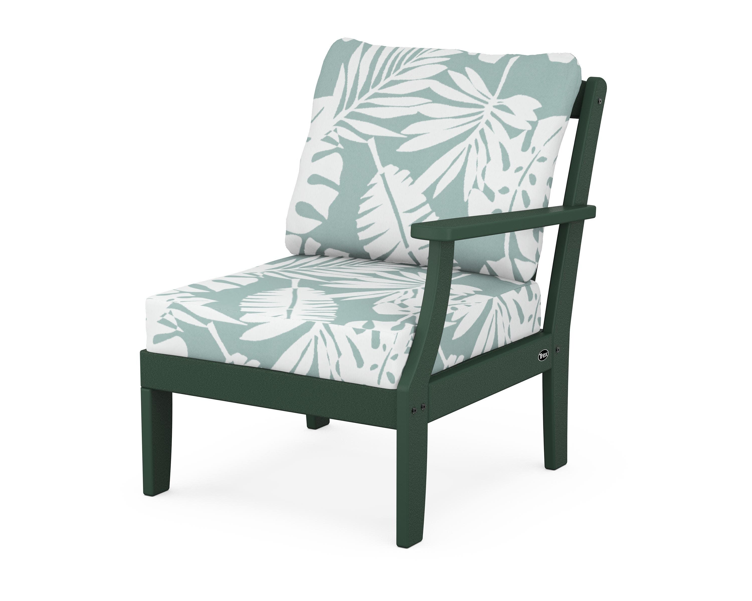 Yacht Club Modular Right Arm Chair in Rainforest Canopy / Leaf Glacier Spa