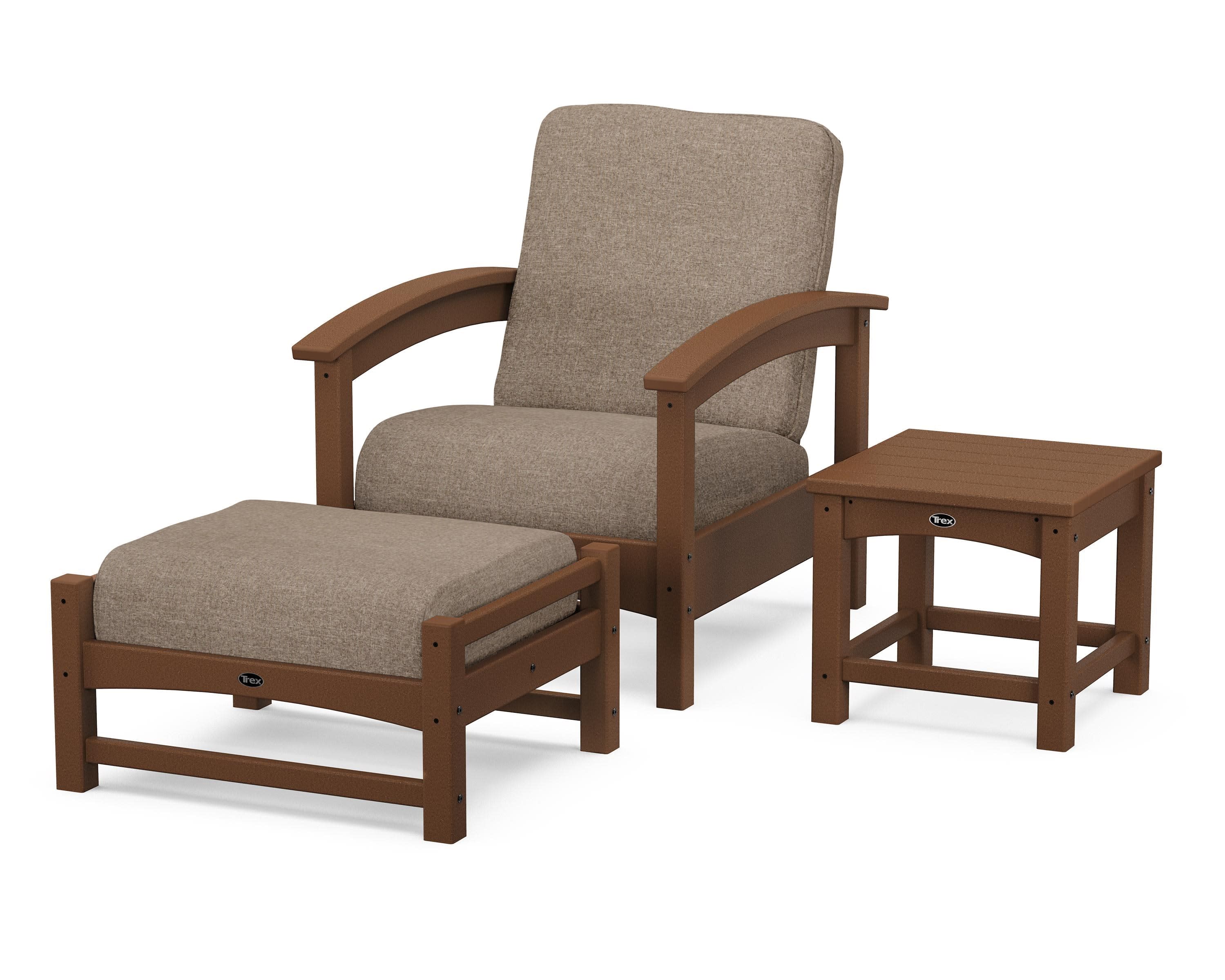 Rockport 3-Piece Deep Seating Set in Tree House / Spiced Burlap