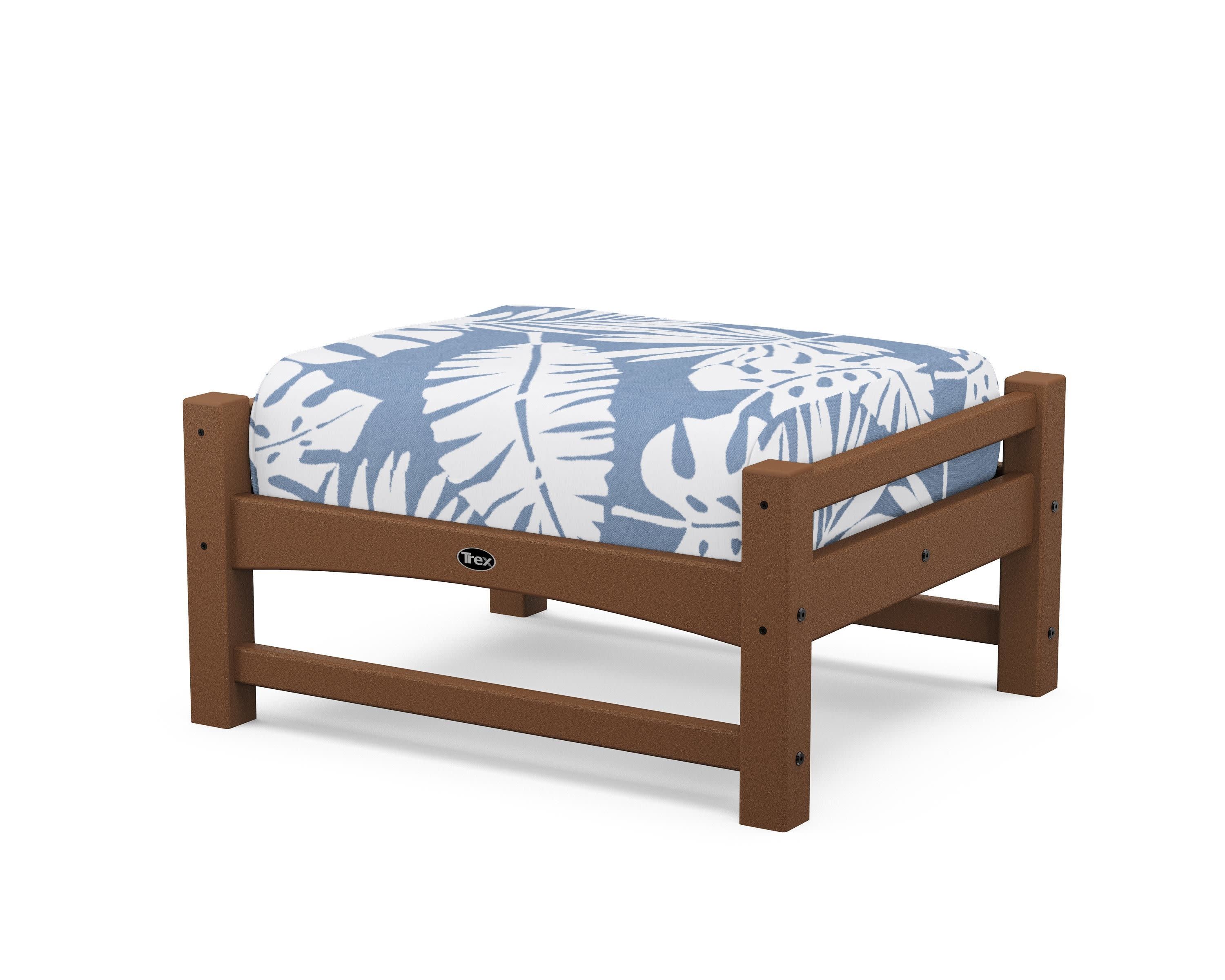Rockport Club Ottoman in Tree House / Leaf Sky Blue