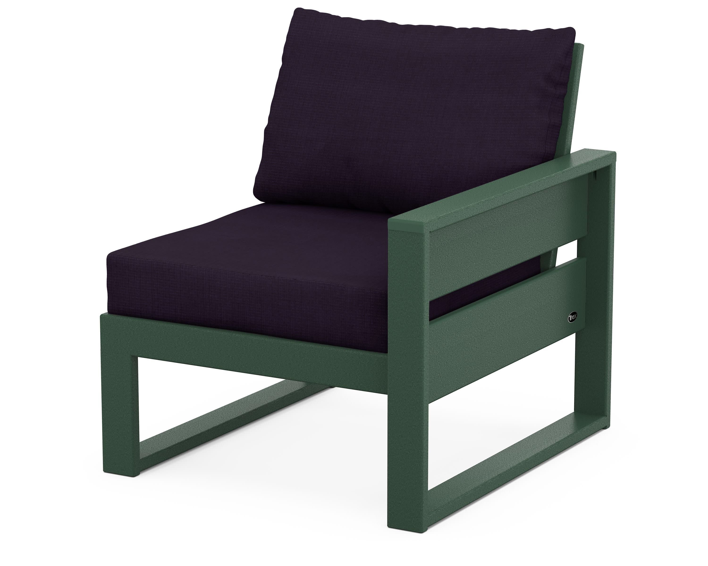 Eastport Modular Right Arm Chair in Rainforest Canopy / Navy Linen