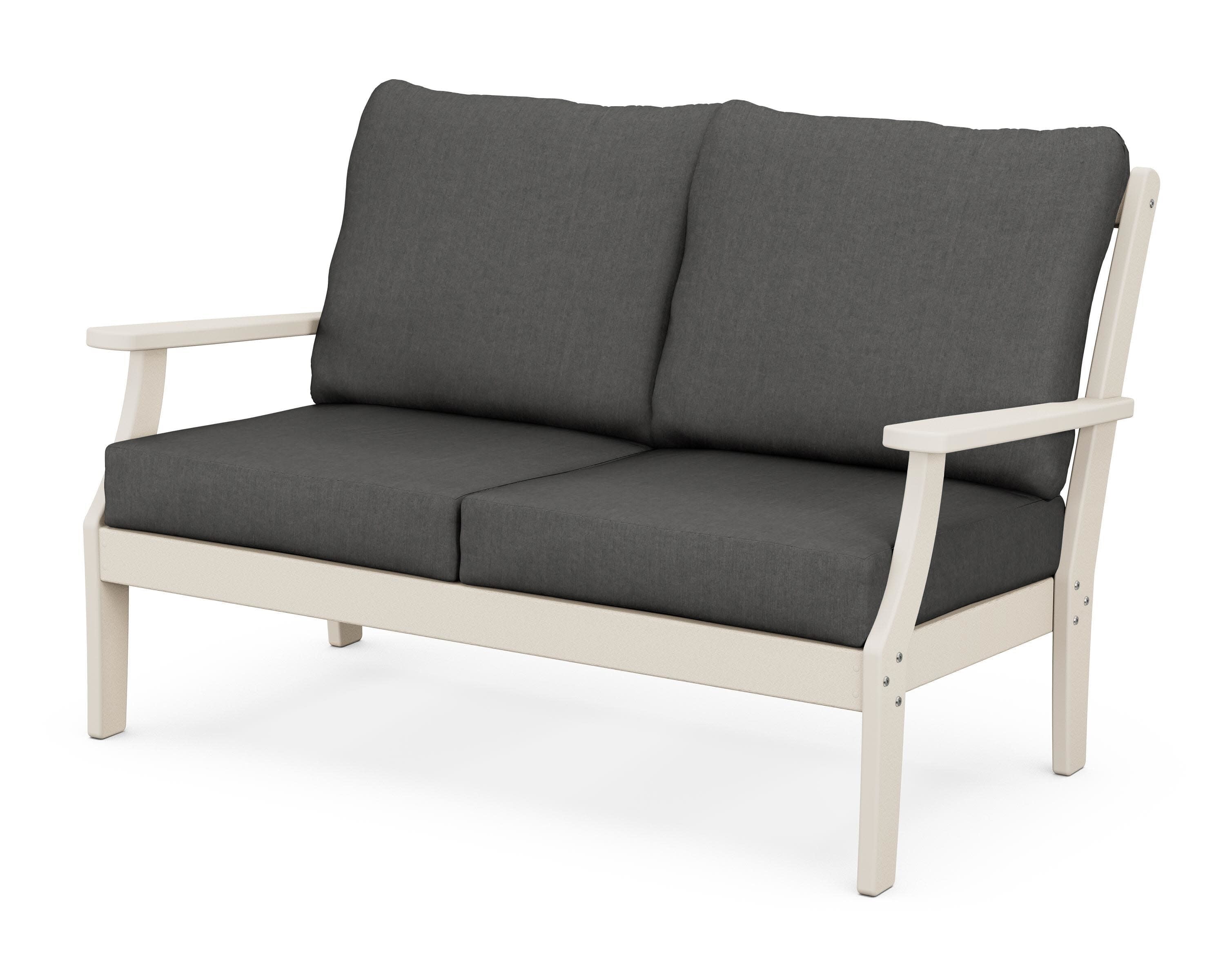 Yacht Club Deep Seating Loveseat in Sand Castle / Spectrum Carbon