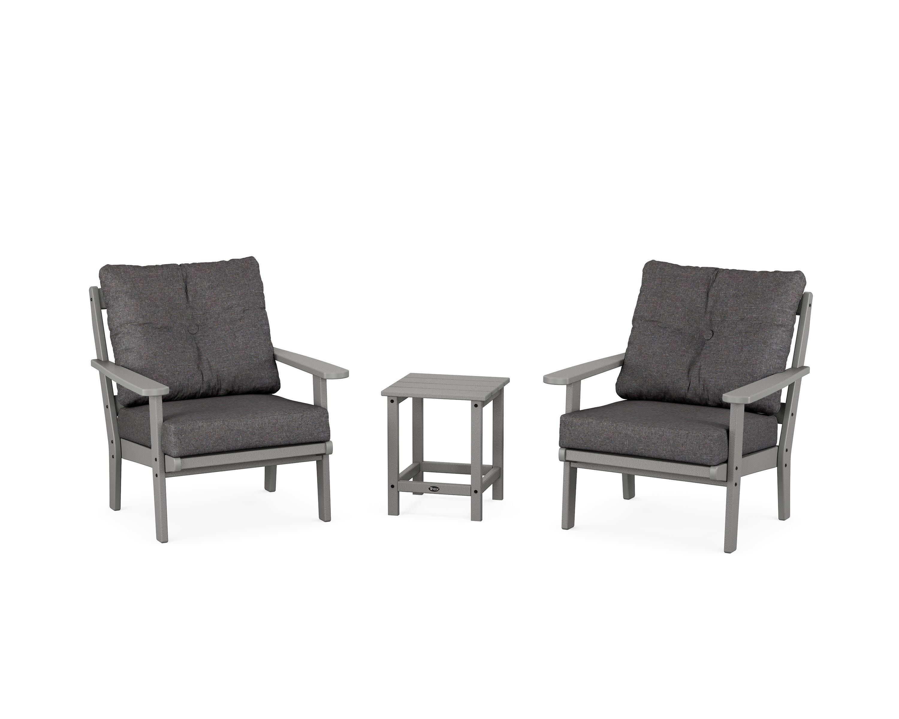 Cape Cod 3-Piece Deep Seating Set in Stepping Stone / Ash Charcoal