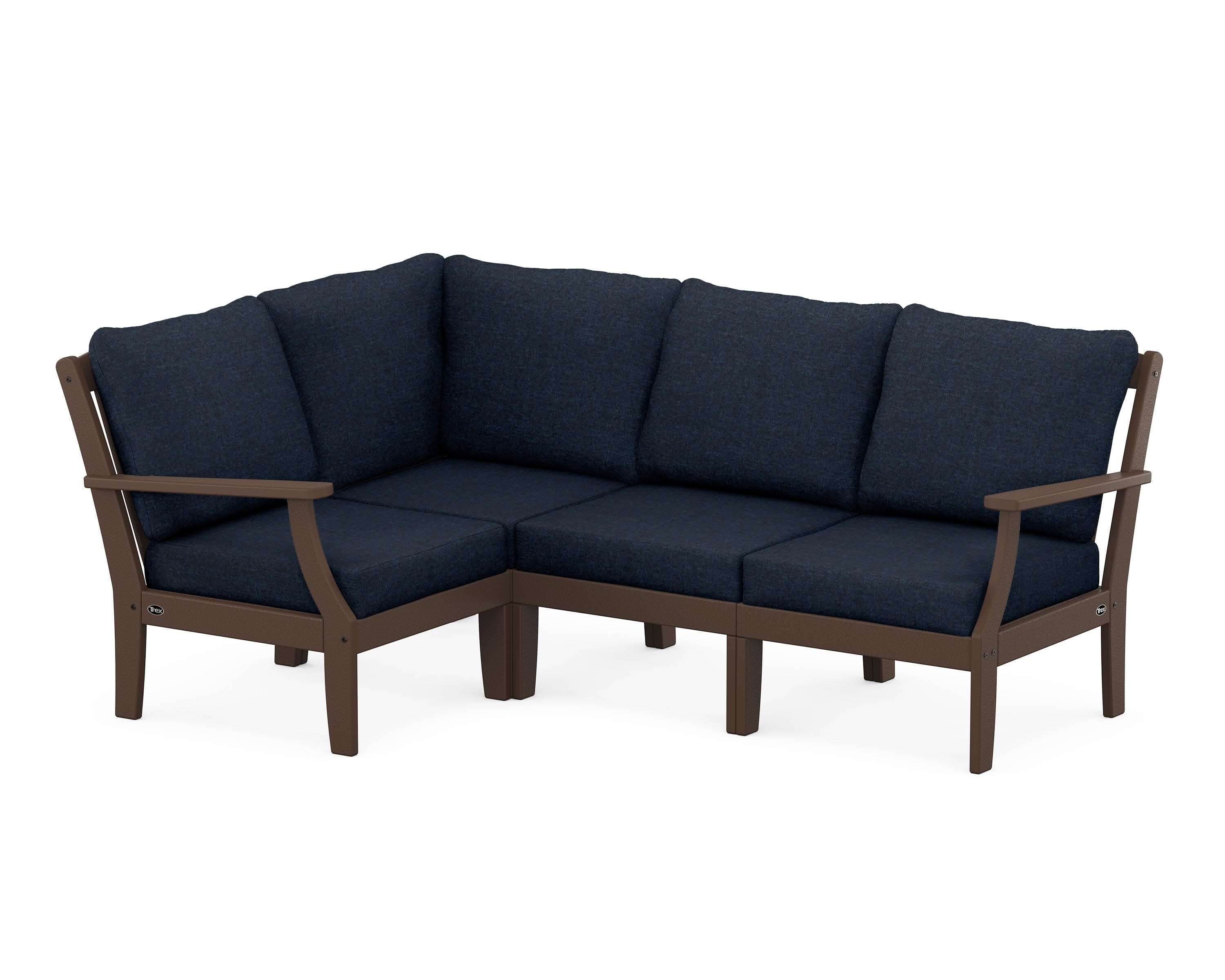 Yacht Club Modular 4-Piece Deep Seating Set in Vintage Lantern / Marine Indigo