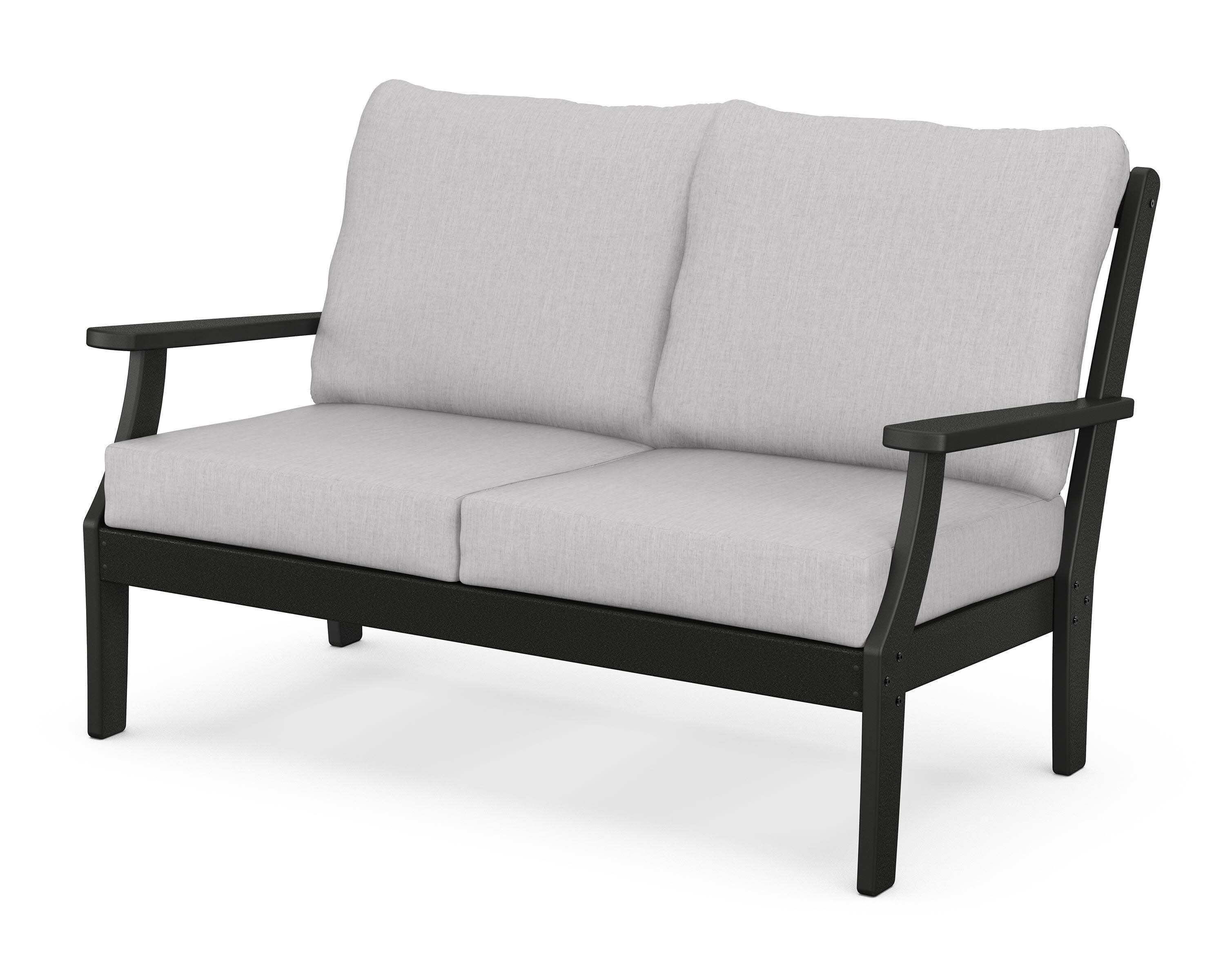 Yacht Club Deep Seating Loveseat in Charcoal Black / Granite