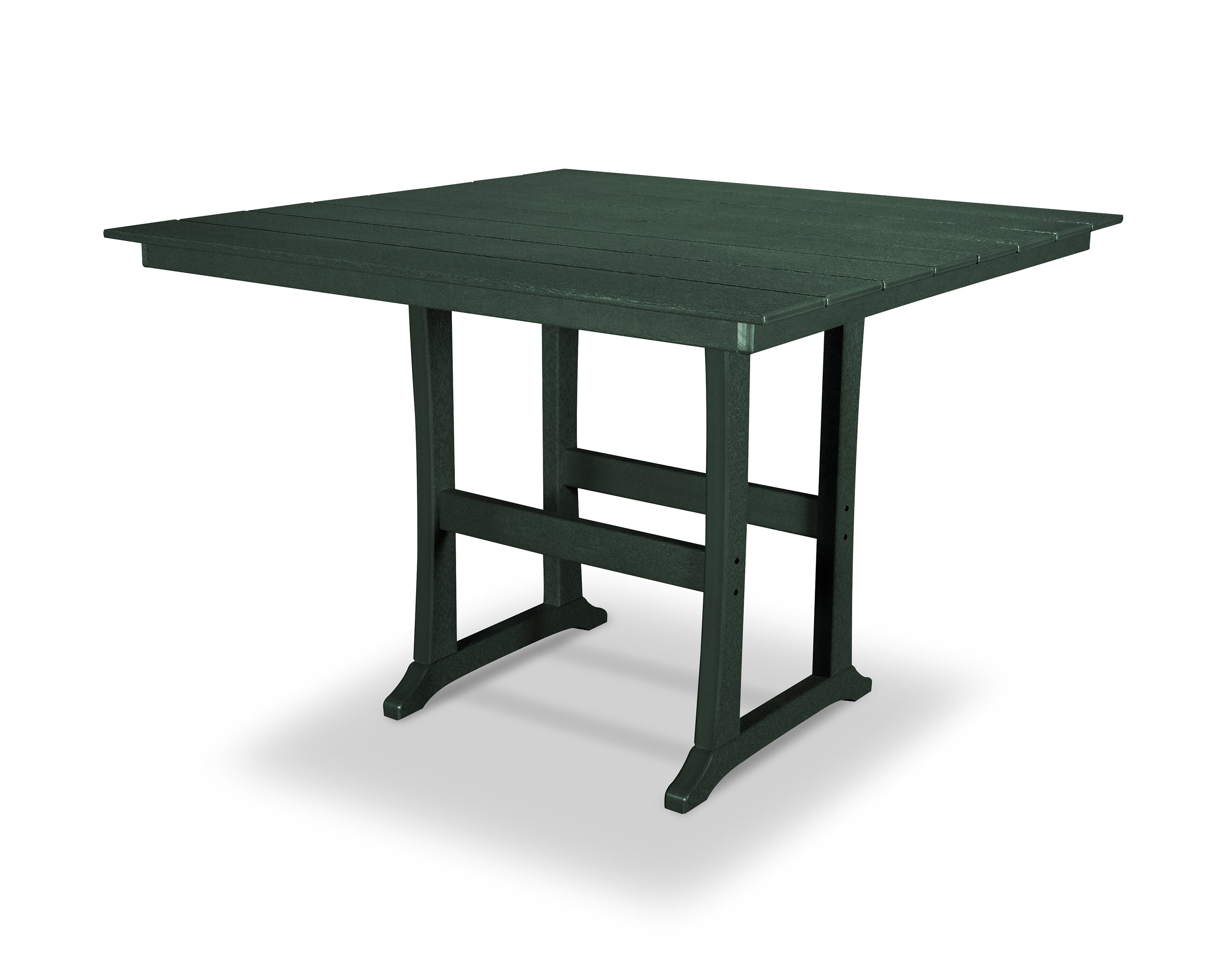 Farmhouse Trestle 59" Bar Table in Rainforest Canopy