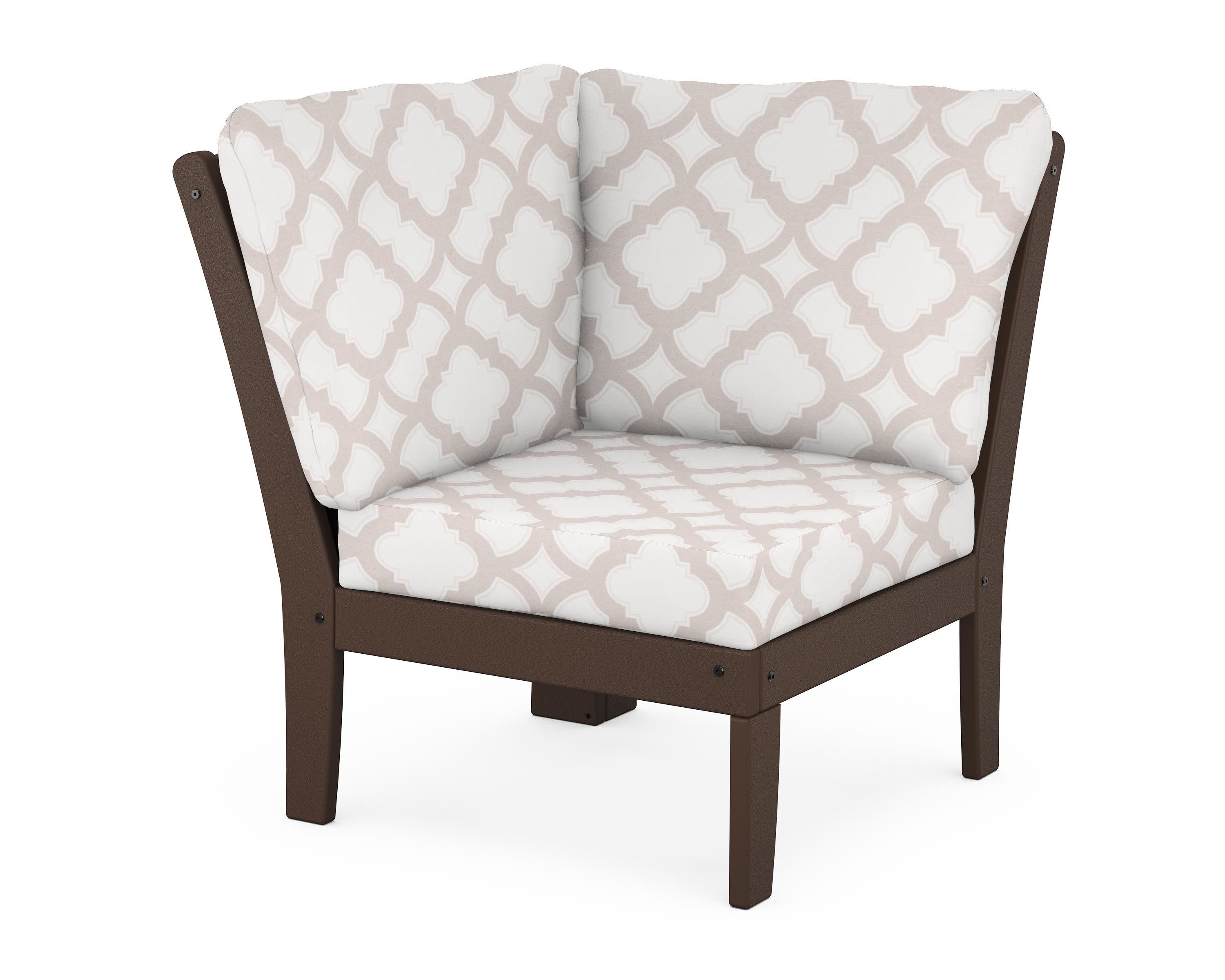 Yacht Club Modular Corner Chair in Vintage Lantern / Trellis Dune Burlap