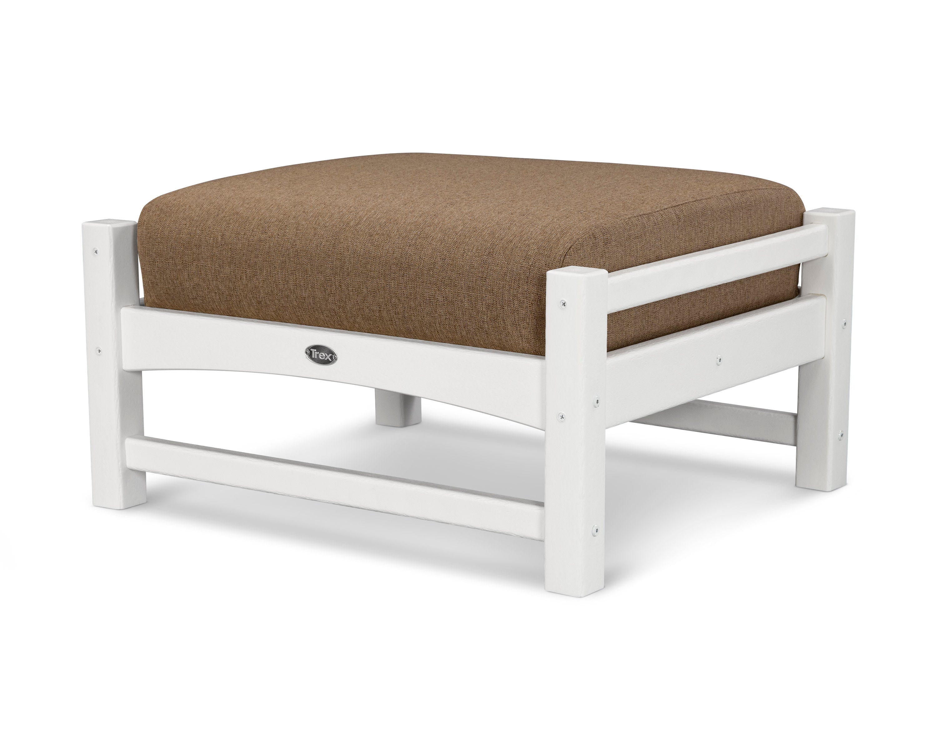 Rockport Club Ottoman in Classic White / Sesame