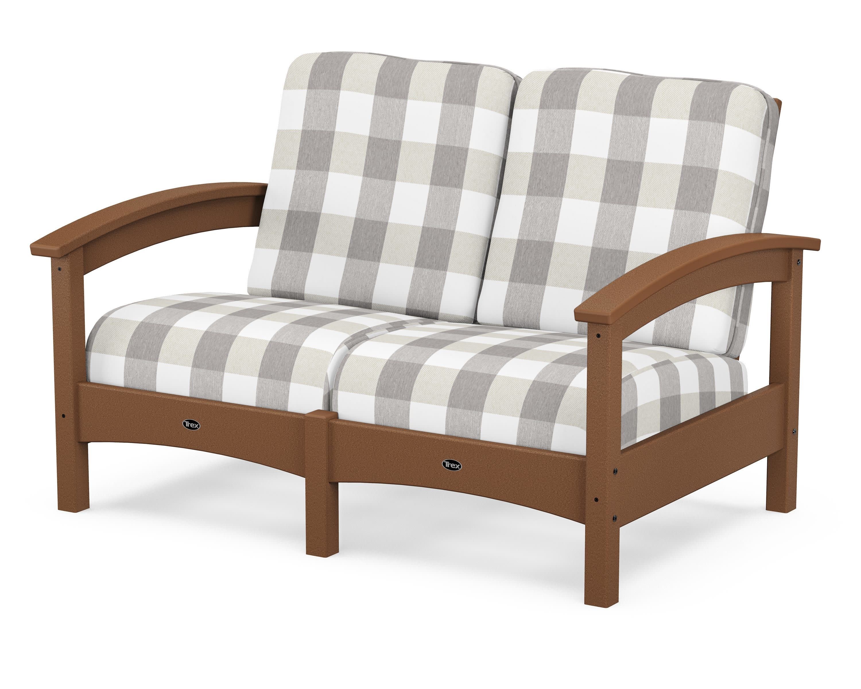 Rockport Club Loveseat in Tree House / Buffalo Plaid Grey Mist