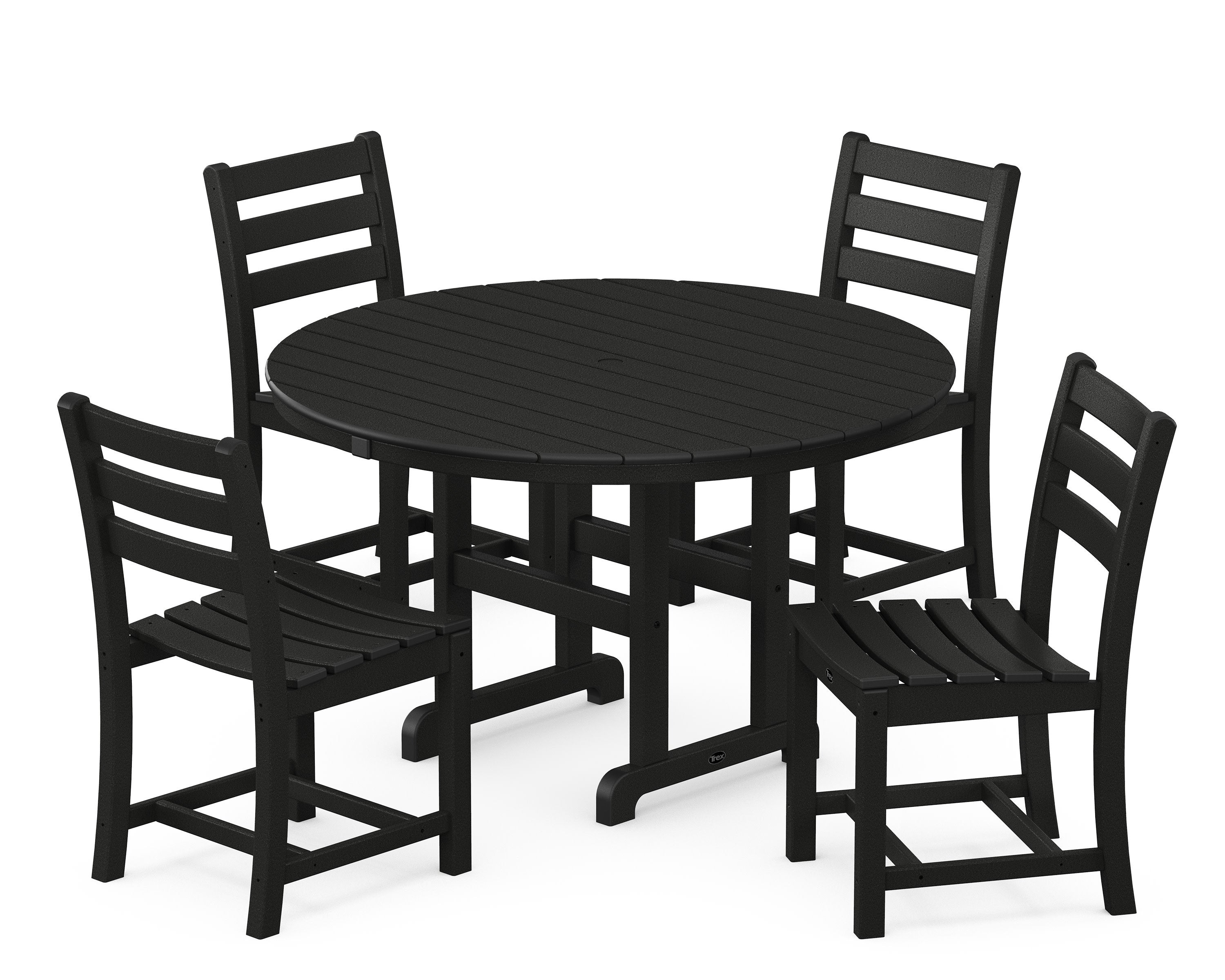 Monterey Bay 5-Piece Round Side Chair Dining Set in Charcoal Black