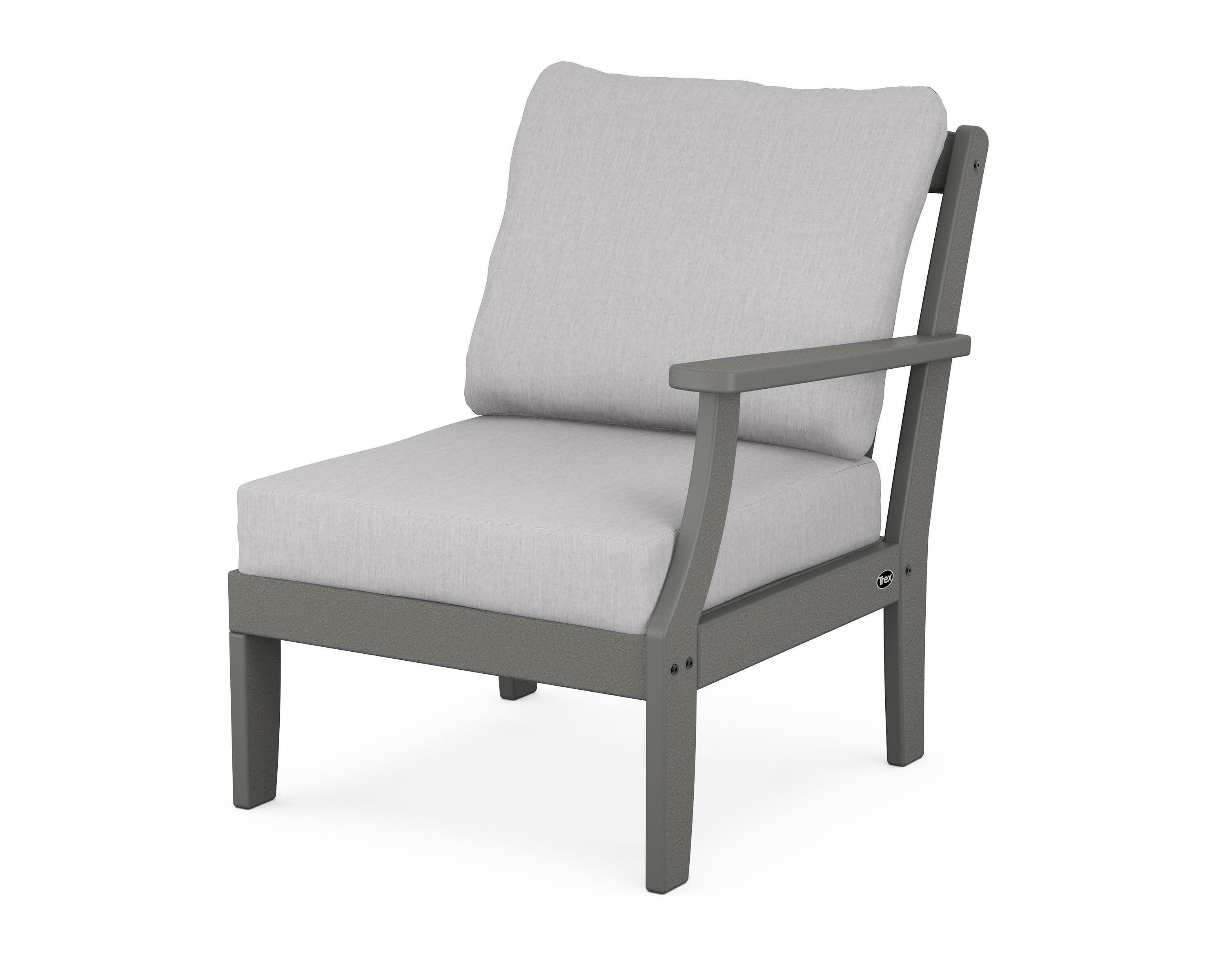 Yacht Club Modular Right Arm Chair in Stepping Stone / Granite