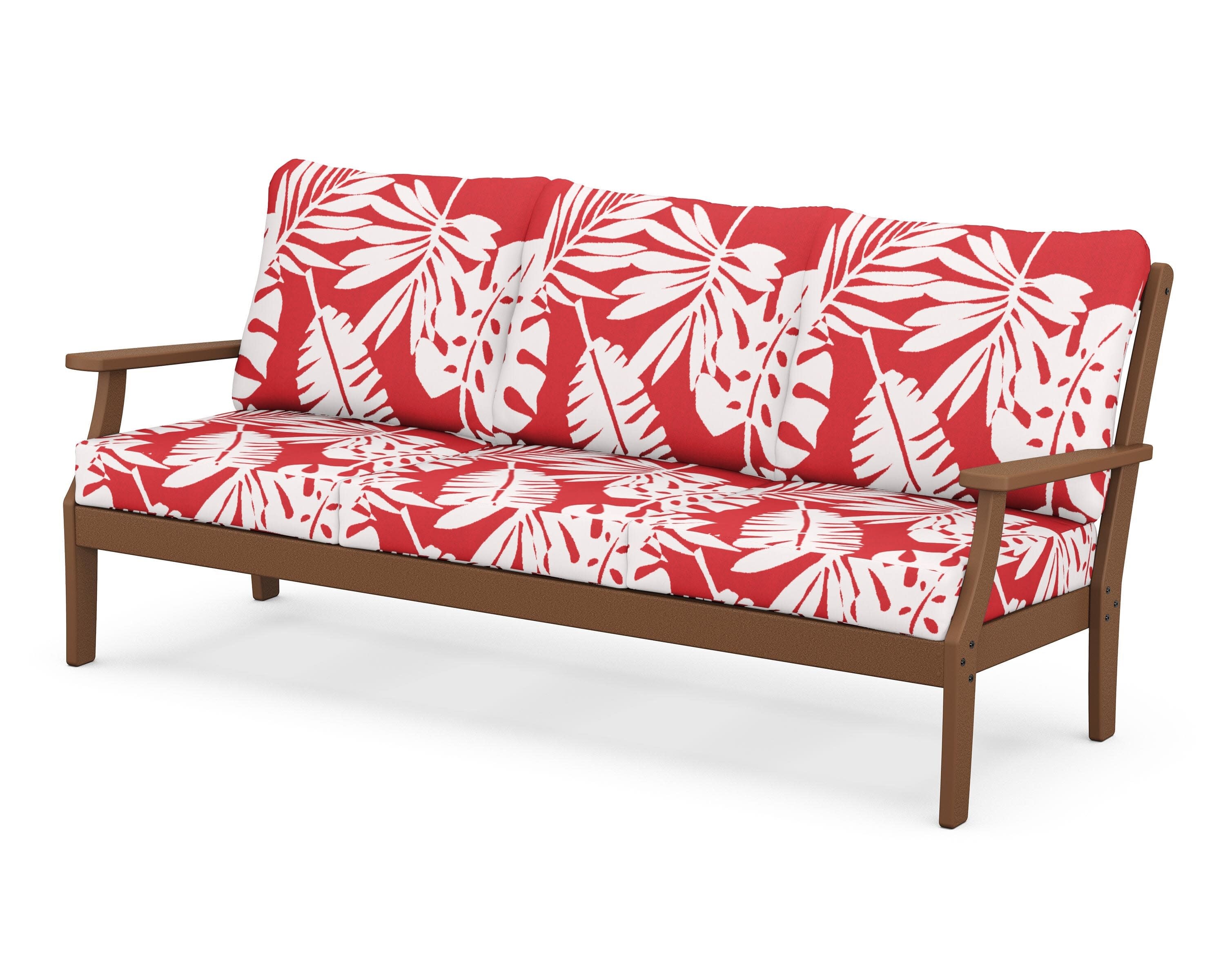 Yacht Club Deep Seating Sofa in Tree House / Leaf Crimson