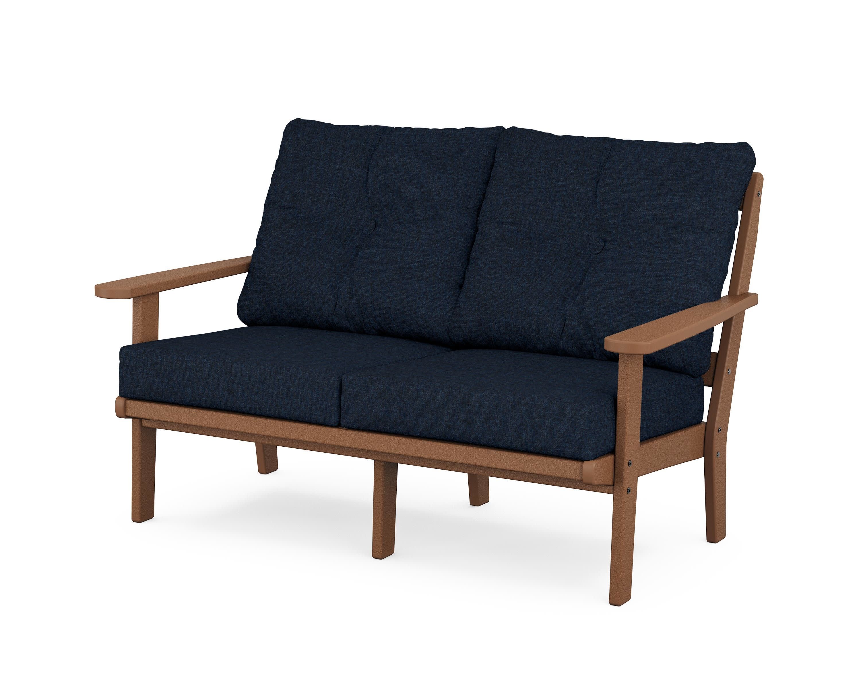 Cape Cod Deep Seating Loveseat in Tree House / Marine Indigo