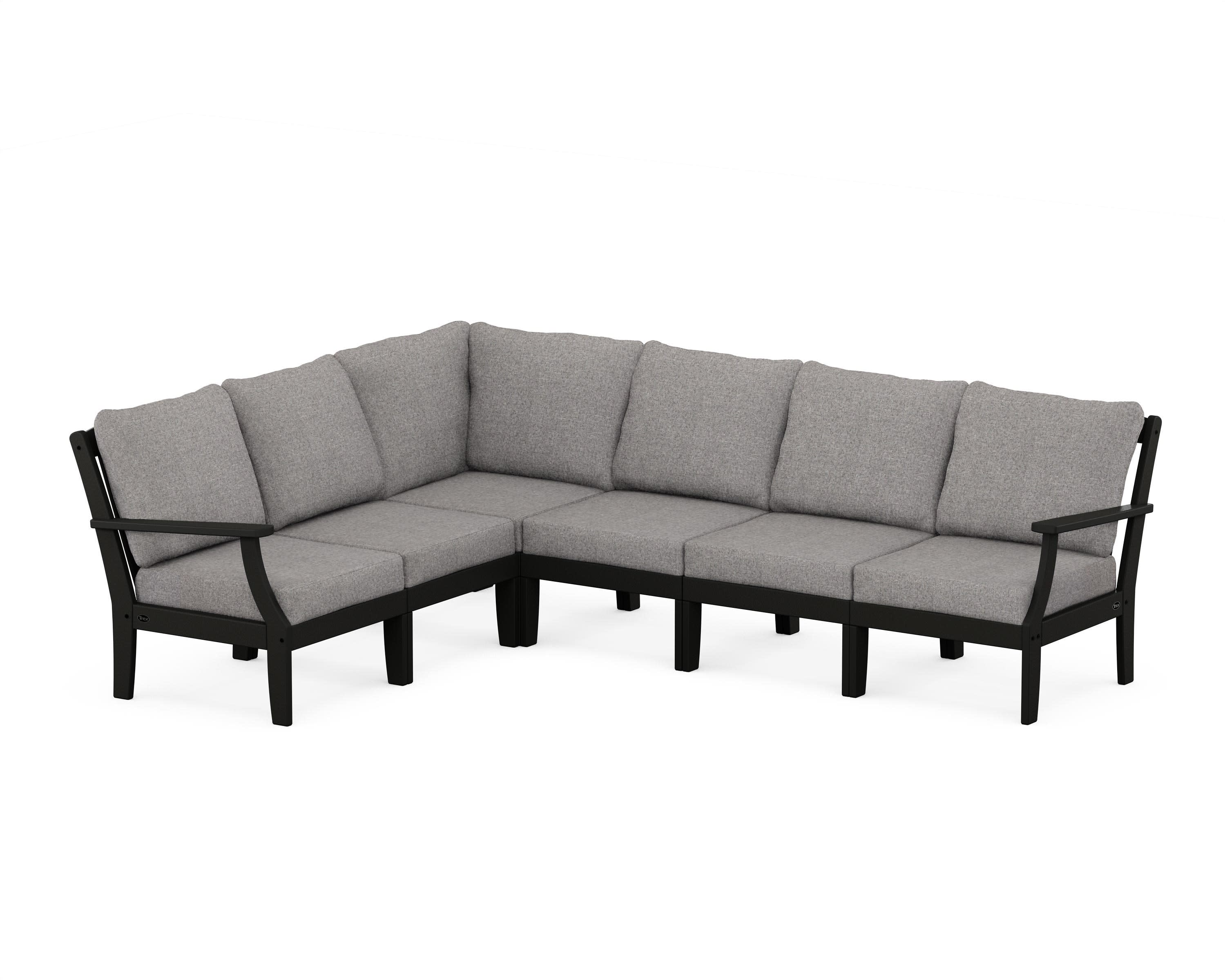 Yacht Club Modular 6-Piece Deep Seating Set in Charcoal Black / Grey Mist