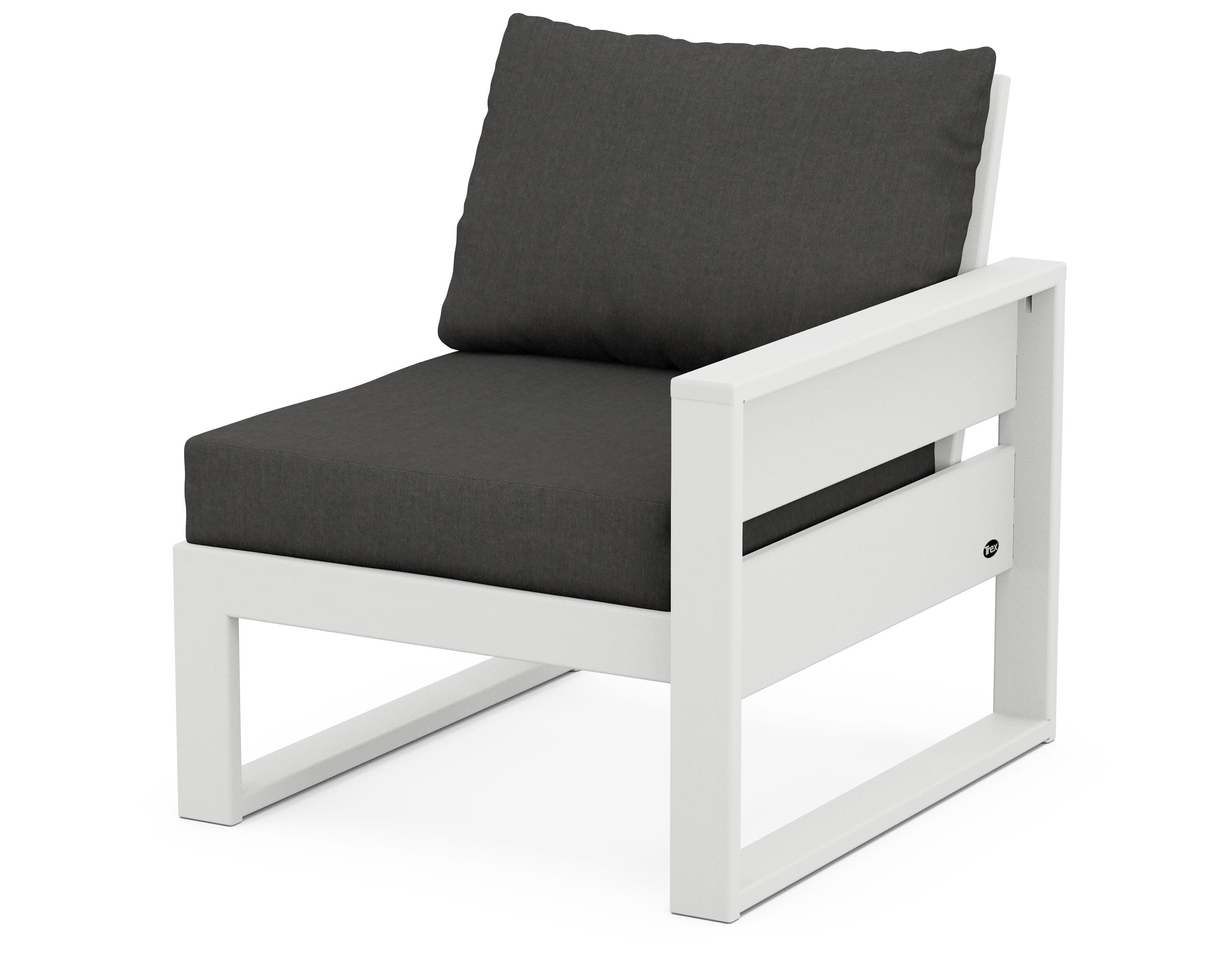 Eastport Modular Right Arm Chair in Classic White / Spectrum Carbon