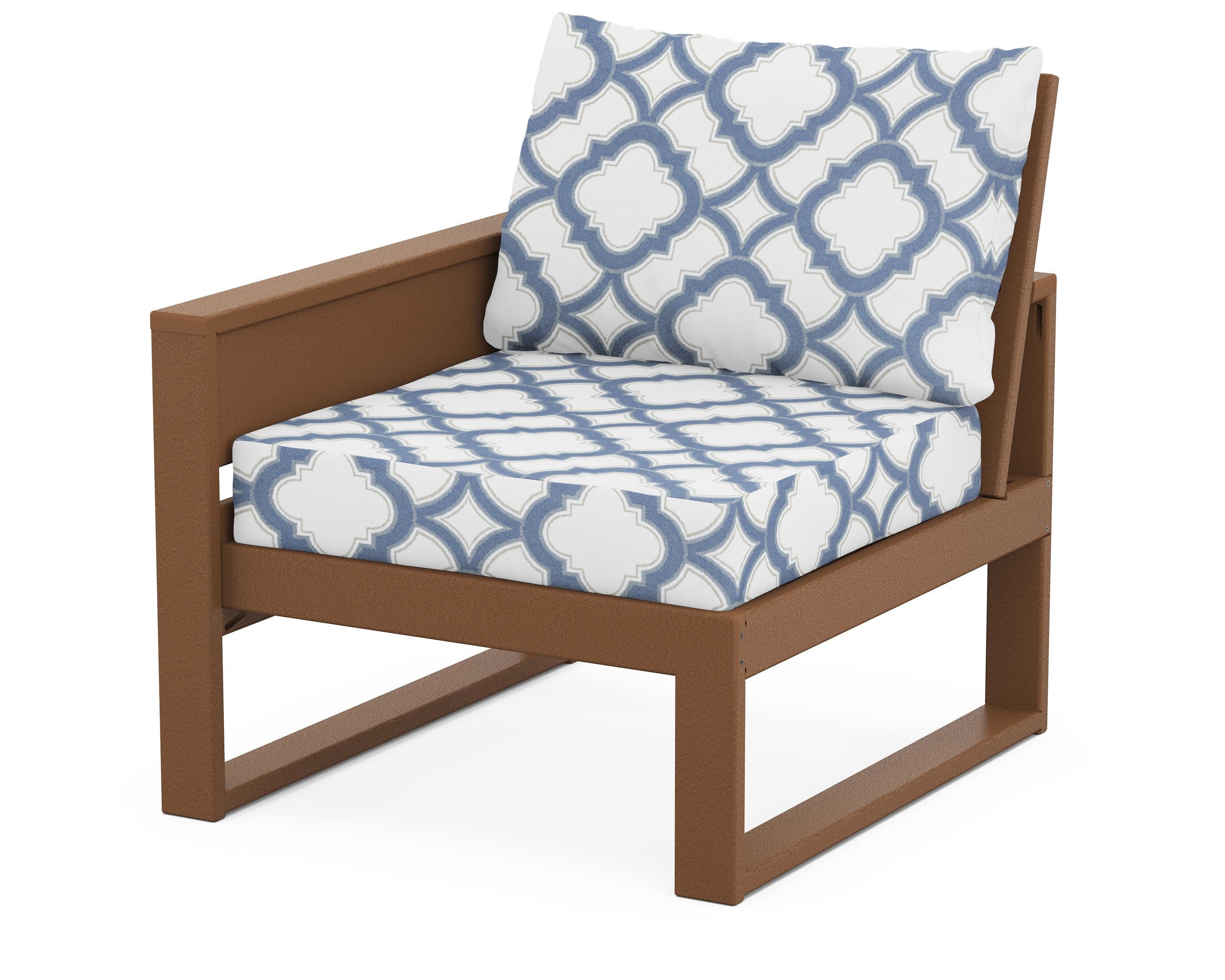 Eastport Modular Left Arm Chair in Tree House / Trellis Sky Blue