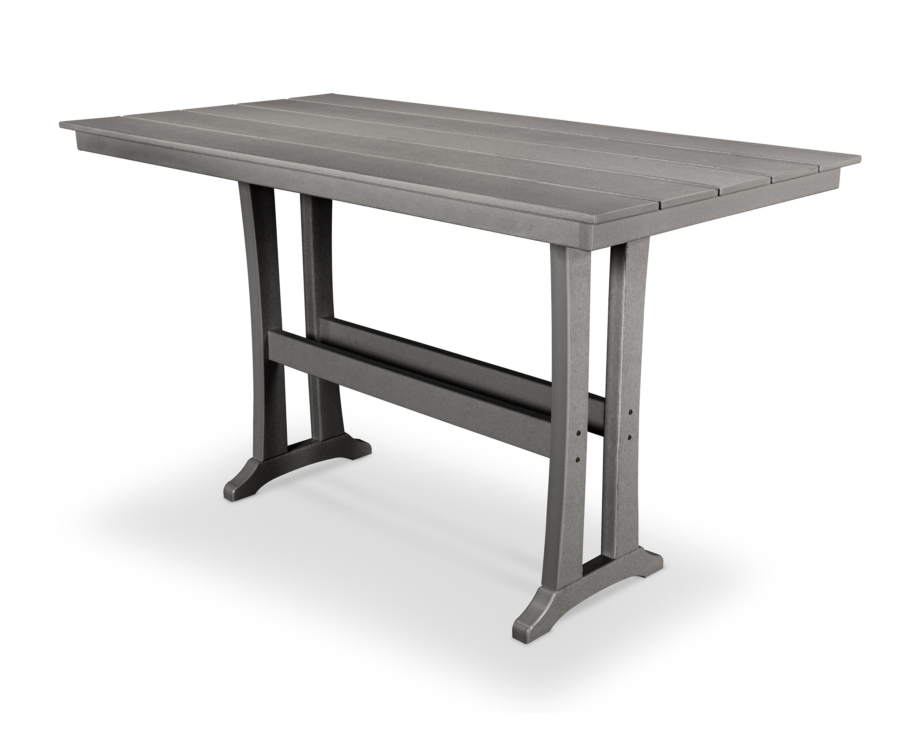 Farmhouse Trestle 37" x 72" Bar Table in Stepping Stone