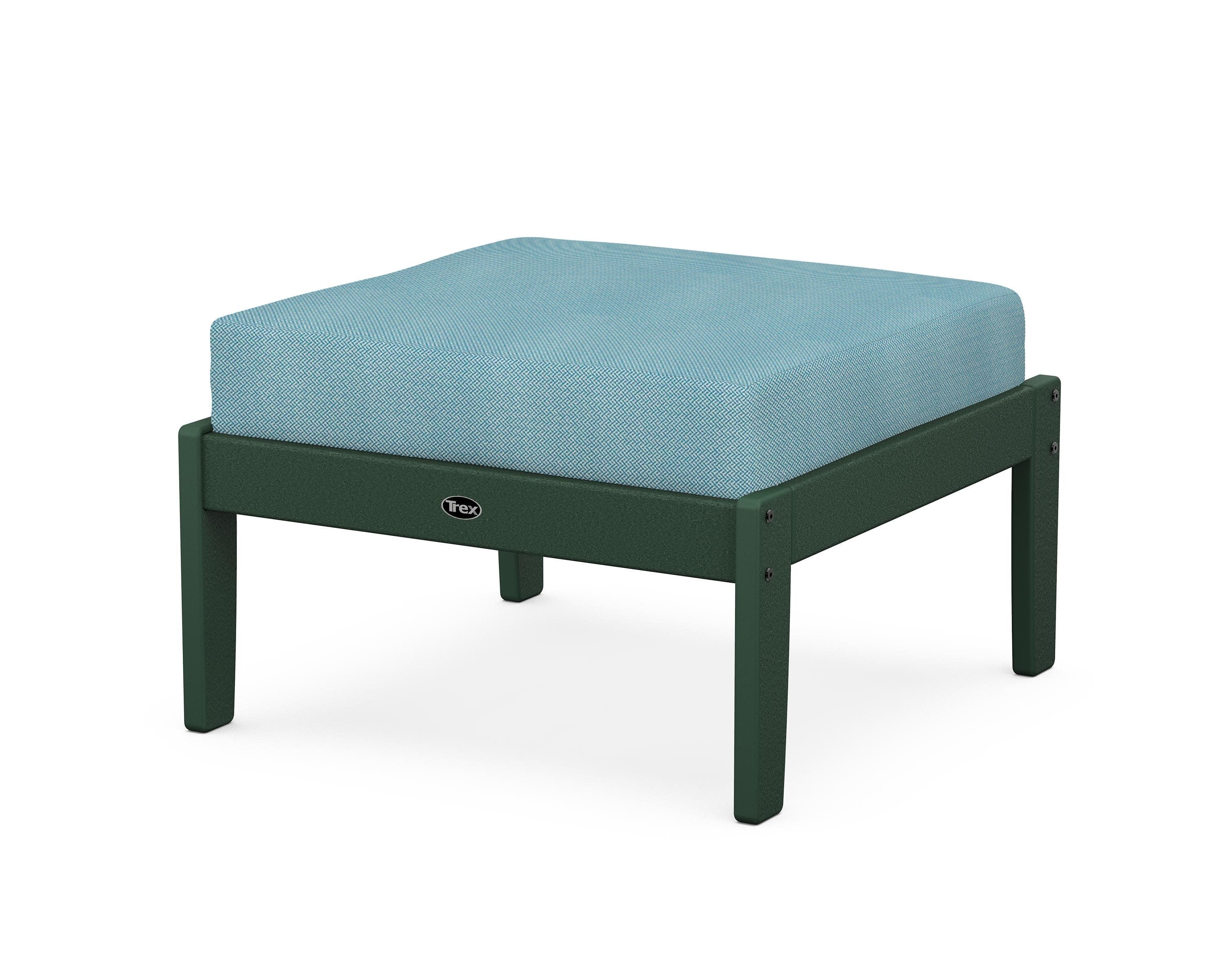 Yacht Club Deep Seating Ottoman in Rainforest Canopy / Lattice Sky Blue