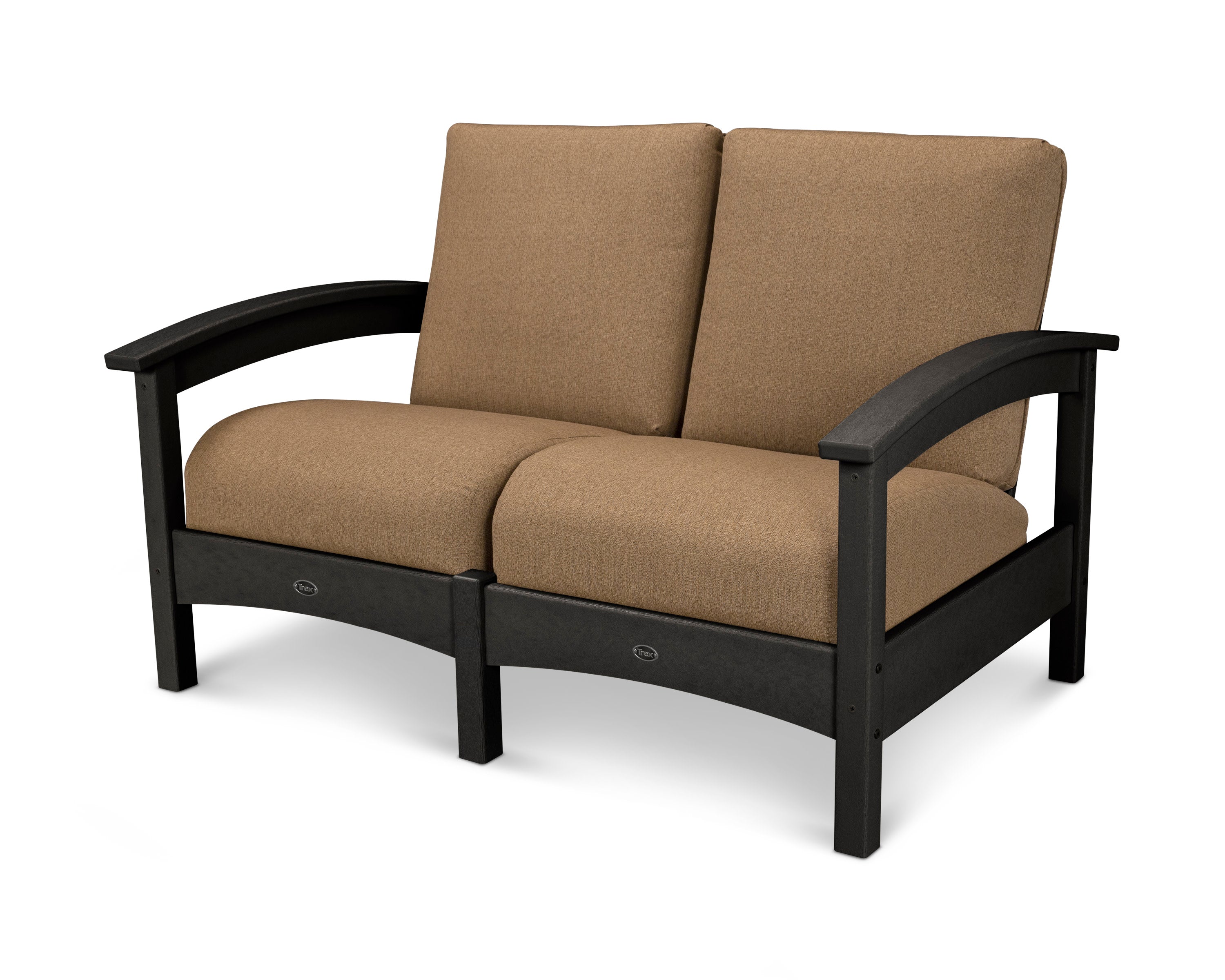 Rockport Club Loveseat in Charcoal Black / Sesame