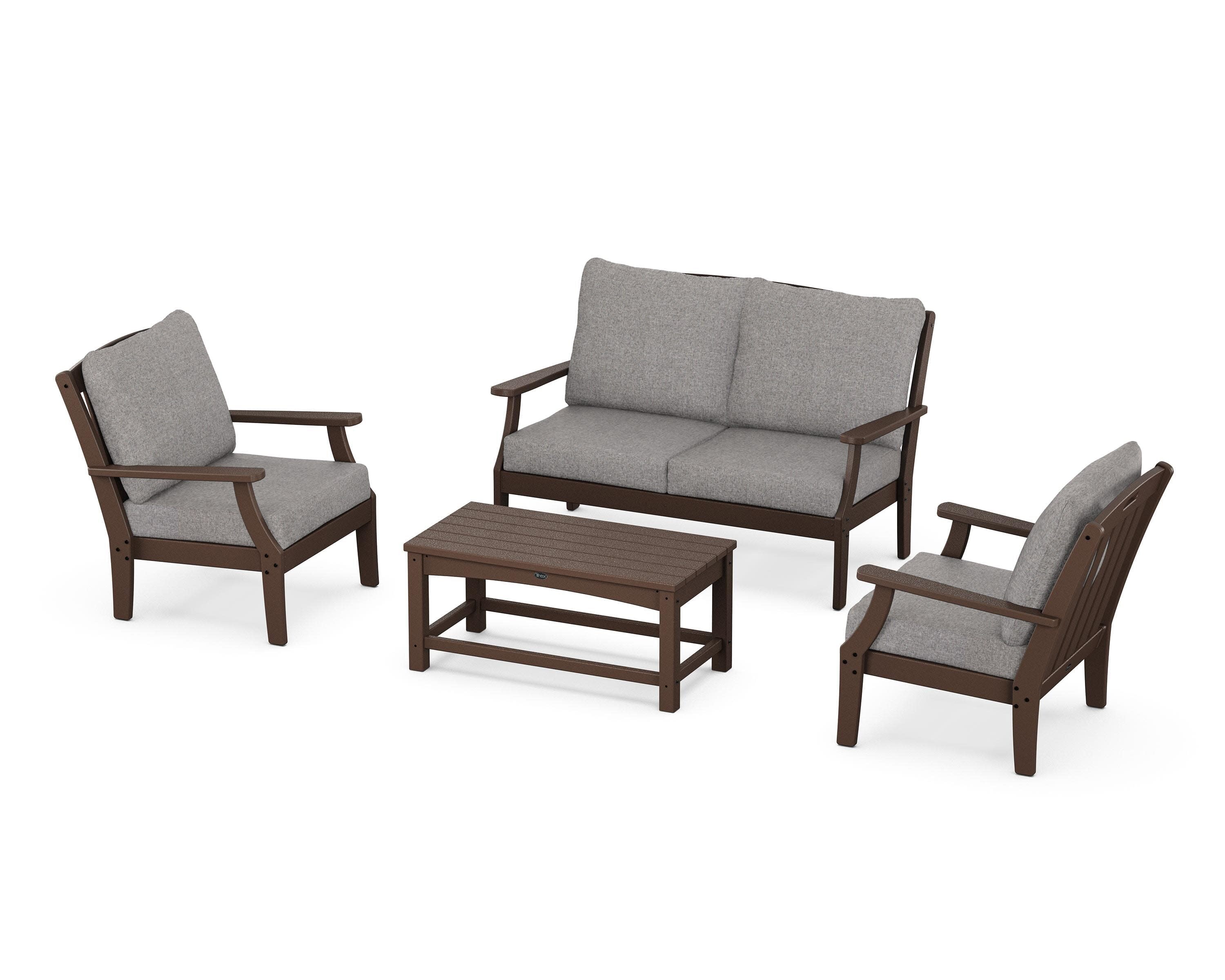 Yacht Club 4-Piece Deep Seating Chair Set in Vintage Lantern / Grey Mist
