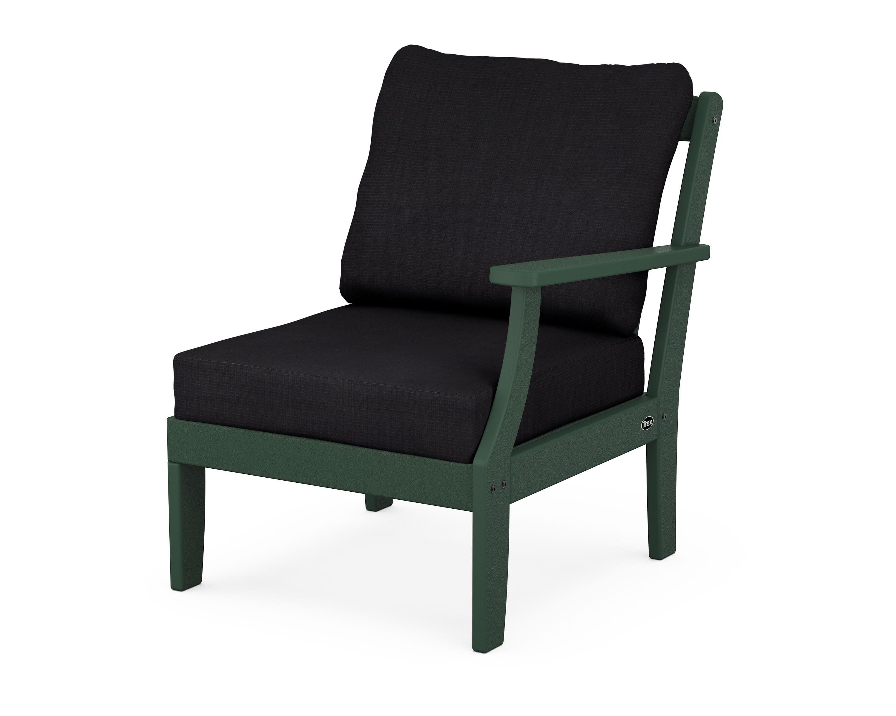 Yacht Club Modular Right Arm Chair in Rainforest Canopy / Midnight Linen