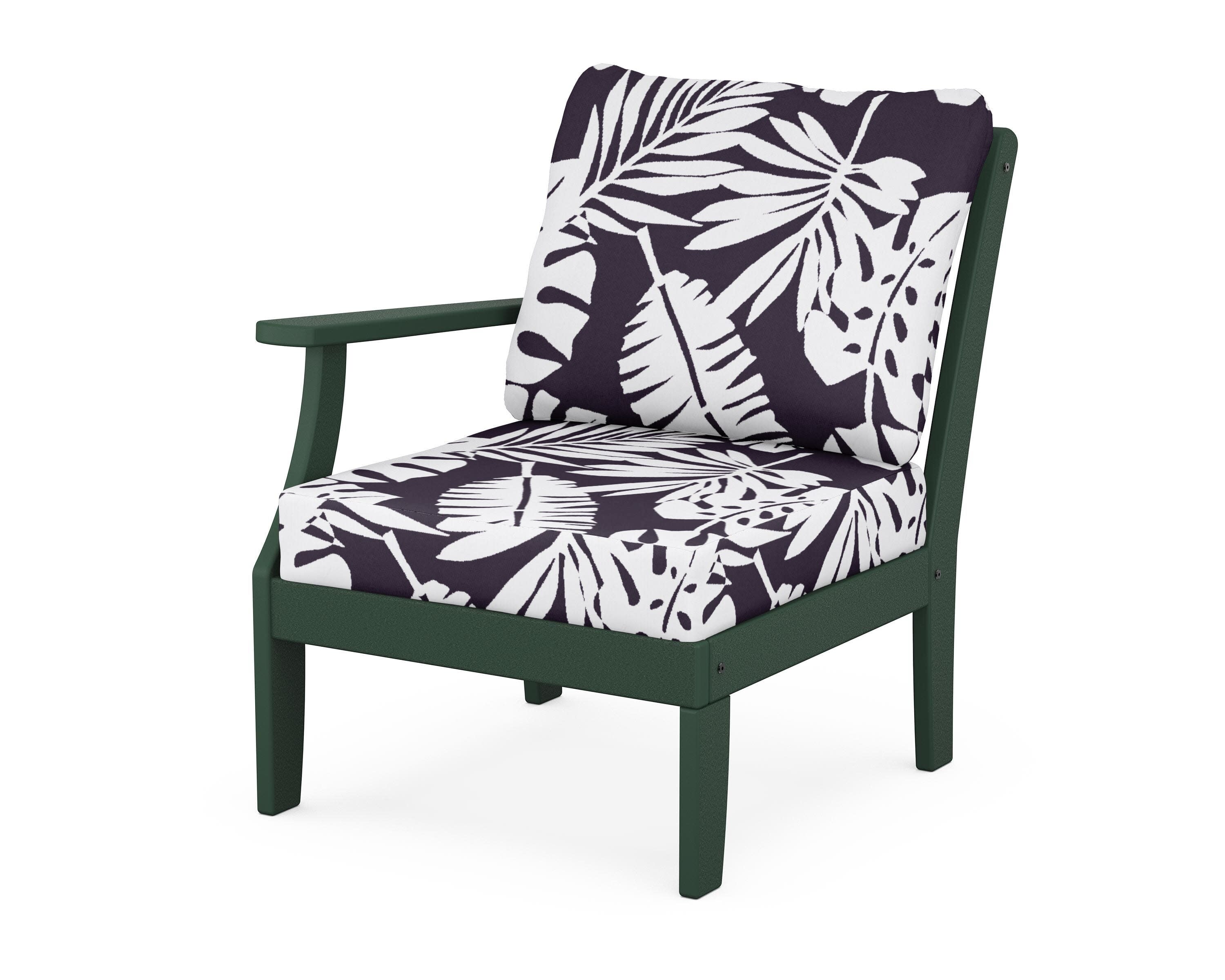 Yacht Club Modular Left Arm Chair in Rainforest Canopy / Leaf Navy