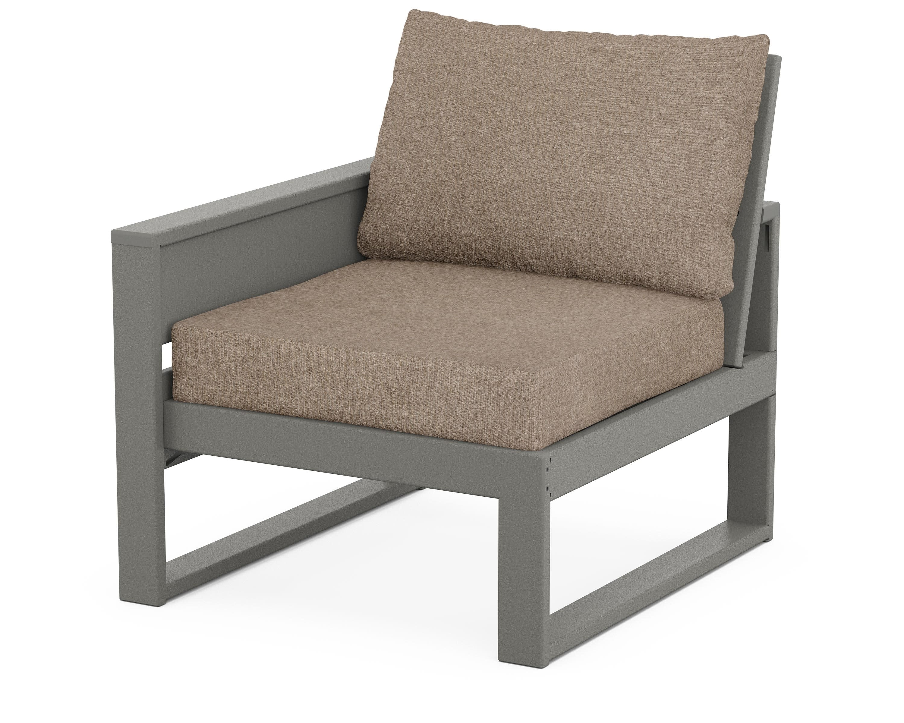 Eastport Modular Left Arm Chair in Stepping Stone / Spiced Burlap