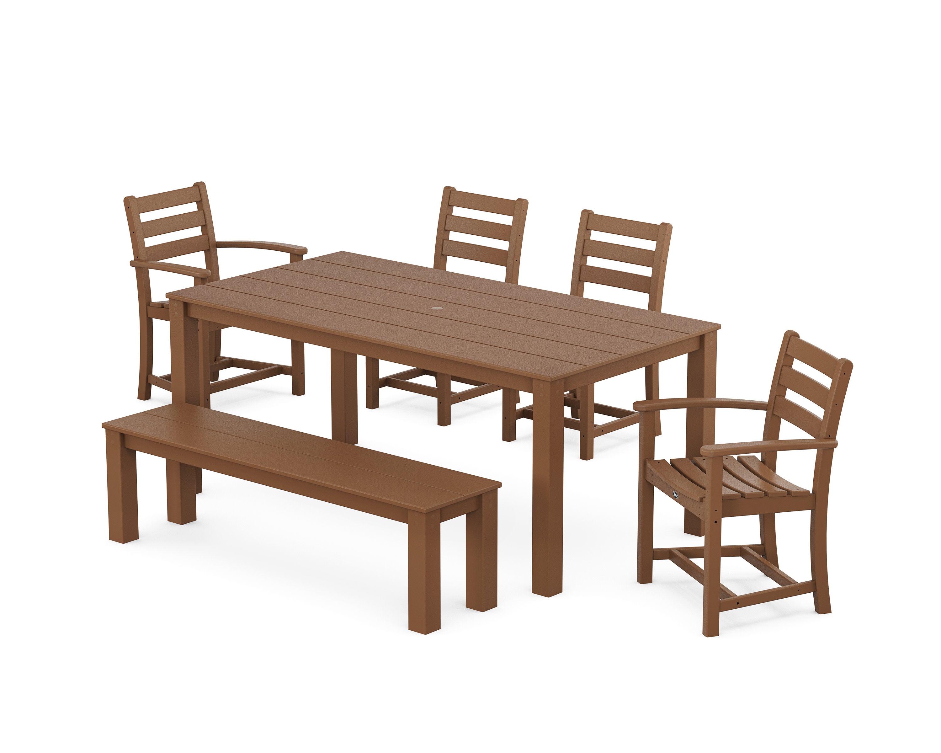 Monterey Bay 6-Piece Parsons Dining Set with Bench in Tree House