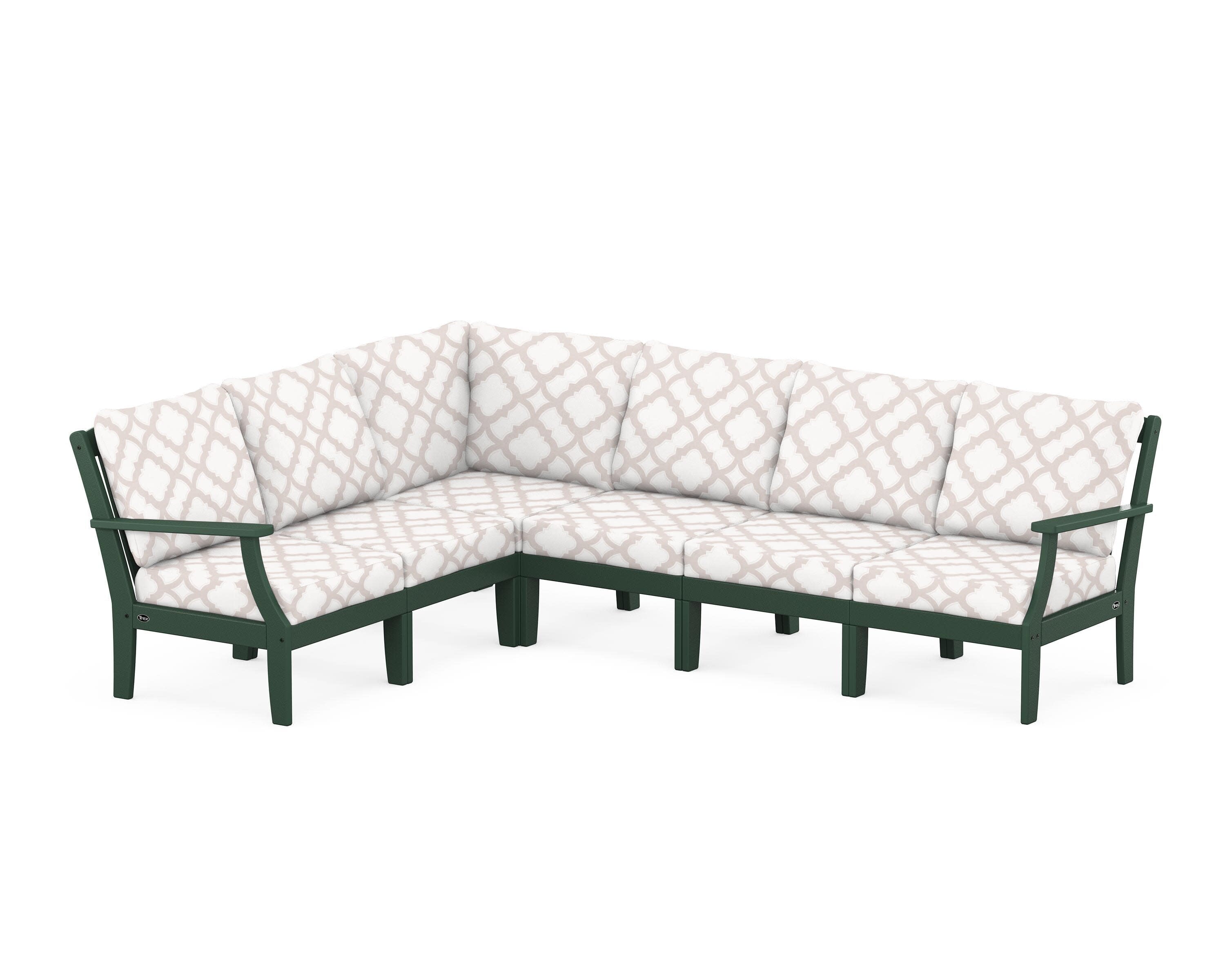 Yacht Club Modular 6-Piece Deep Seating Set in Rainforest Canopy / Trellis Dune Burlap