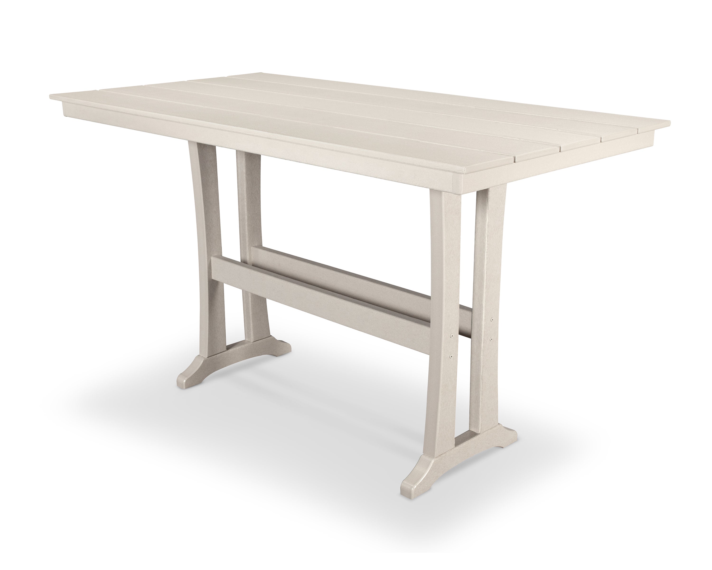Farmhouse Trestle 37" x 72" Bar Table in Sand Castle