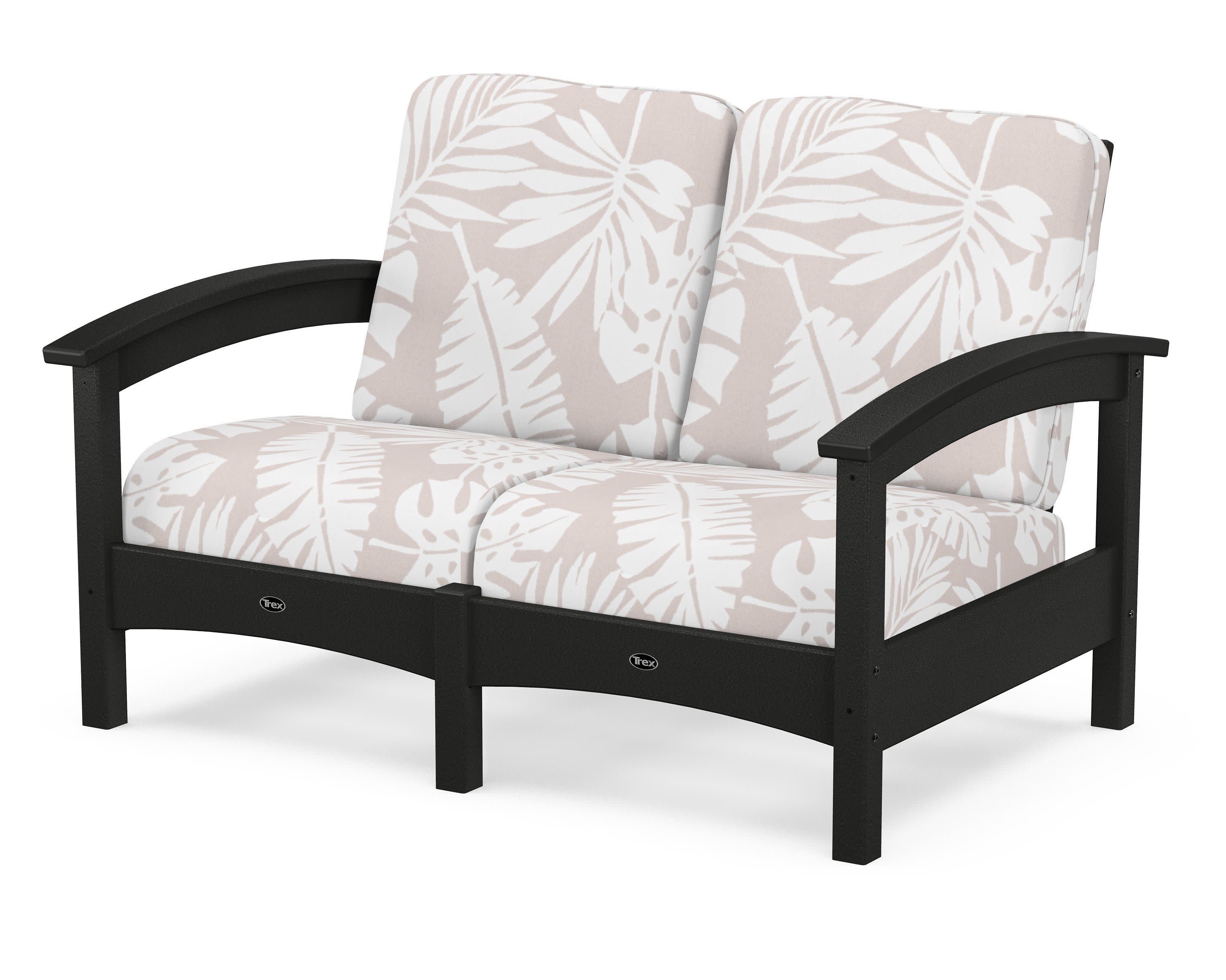Rockport Club Loveseat in Charcoal Black / Leaf Dune Burlap