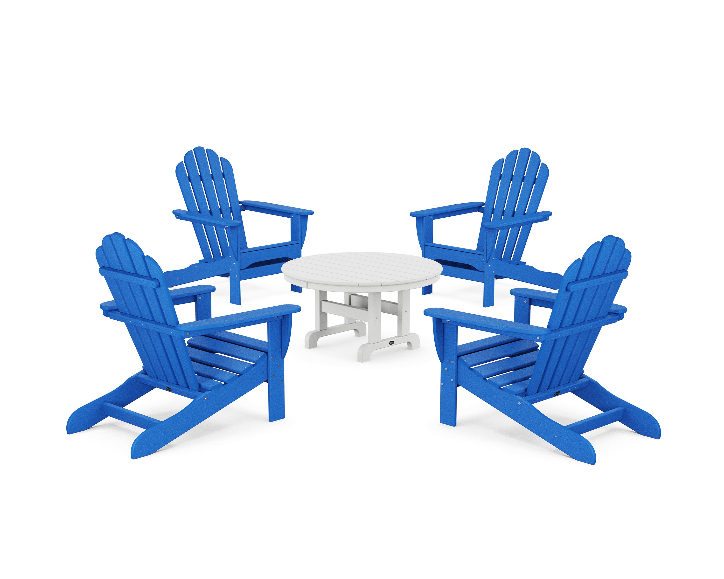 5-Piece Monterey Bay Adirondack Chair Conversation Group in Pacific Blue