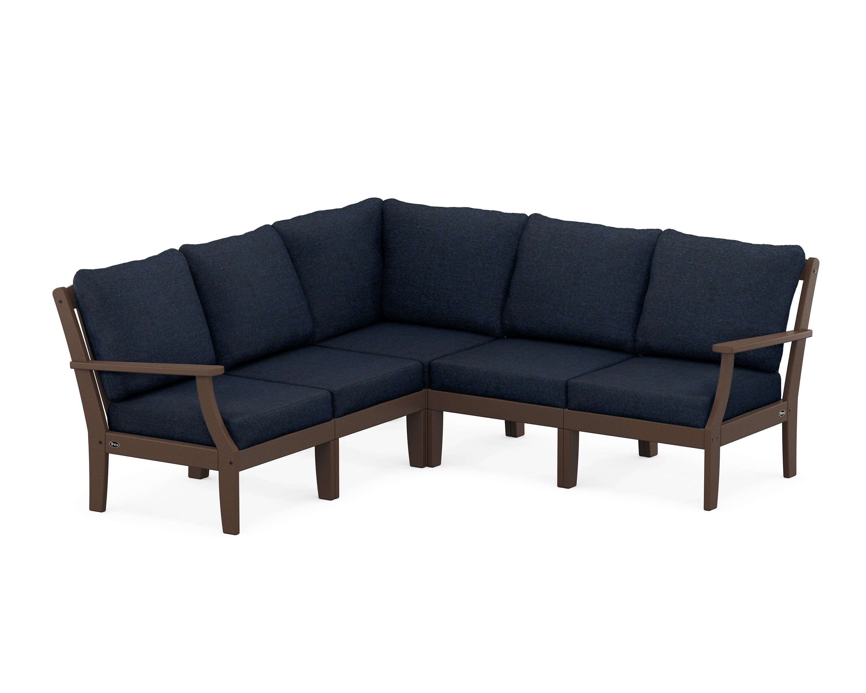 Yacht Club Modular 5-Piece Deep Seating Set in Vintage Lantern / Marine Indigo