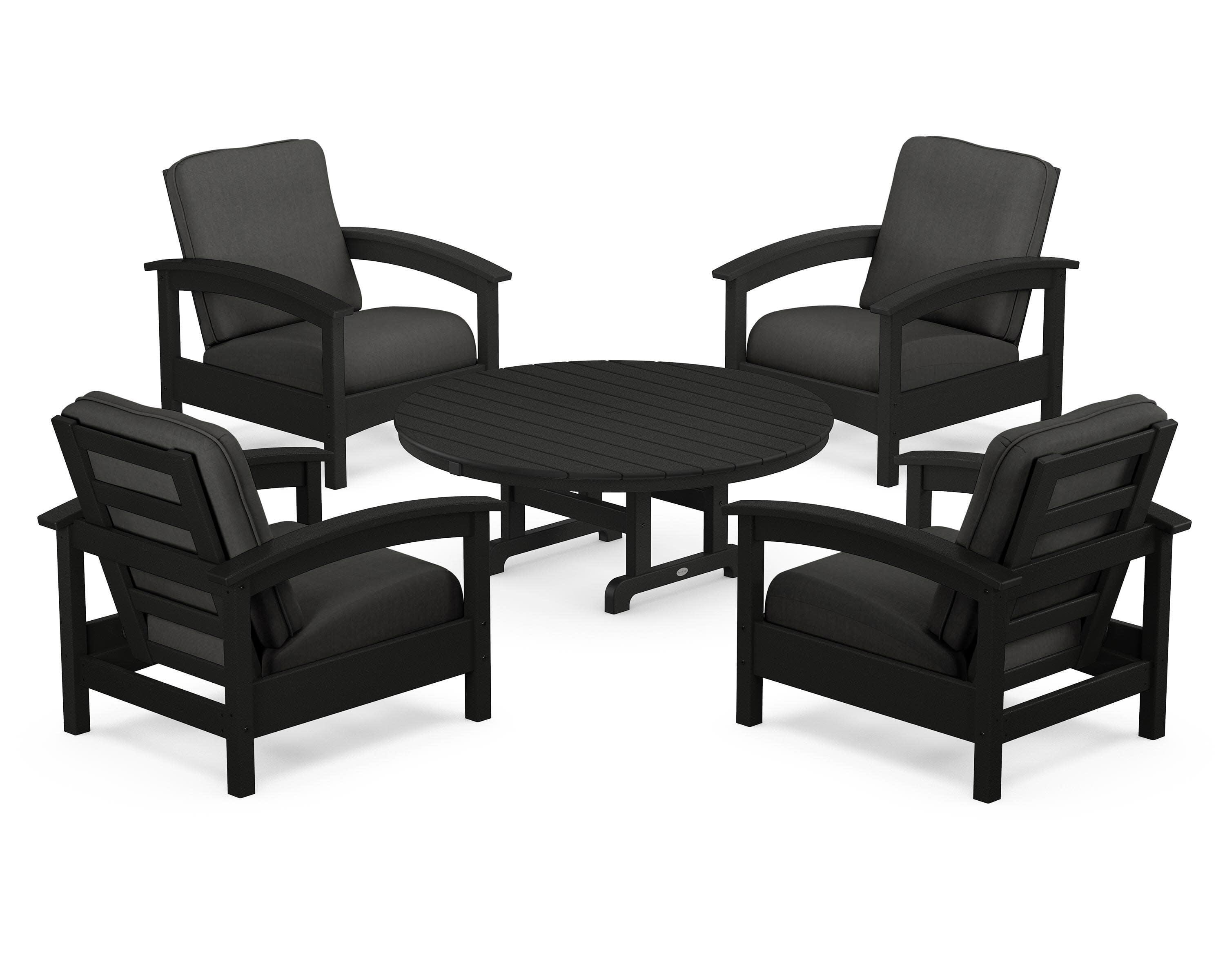 Rockport 5-Piece Deep Seating Set in Charcoal Black / Spectrum Carbon