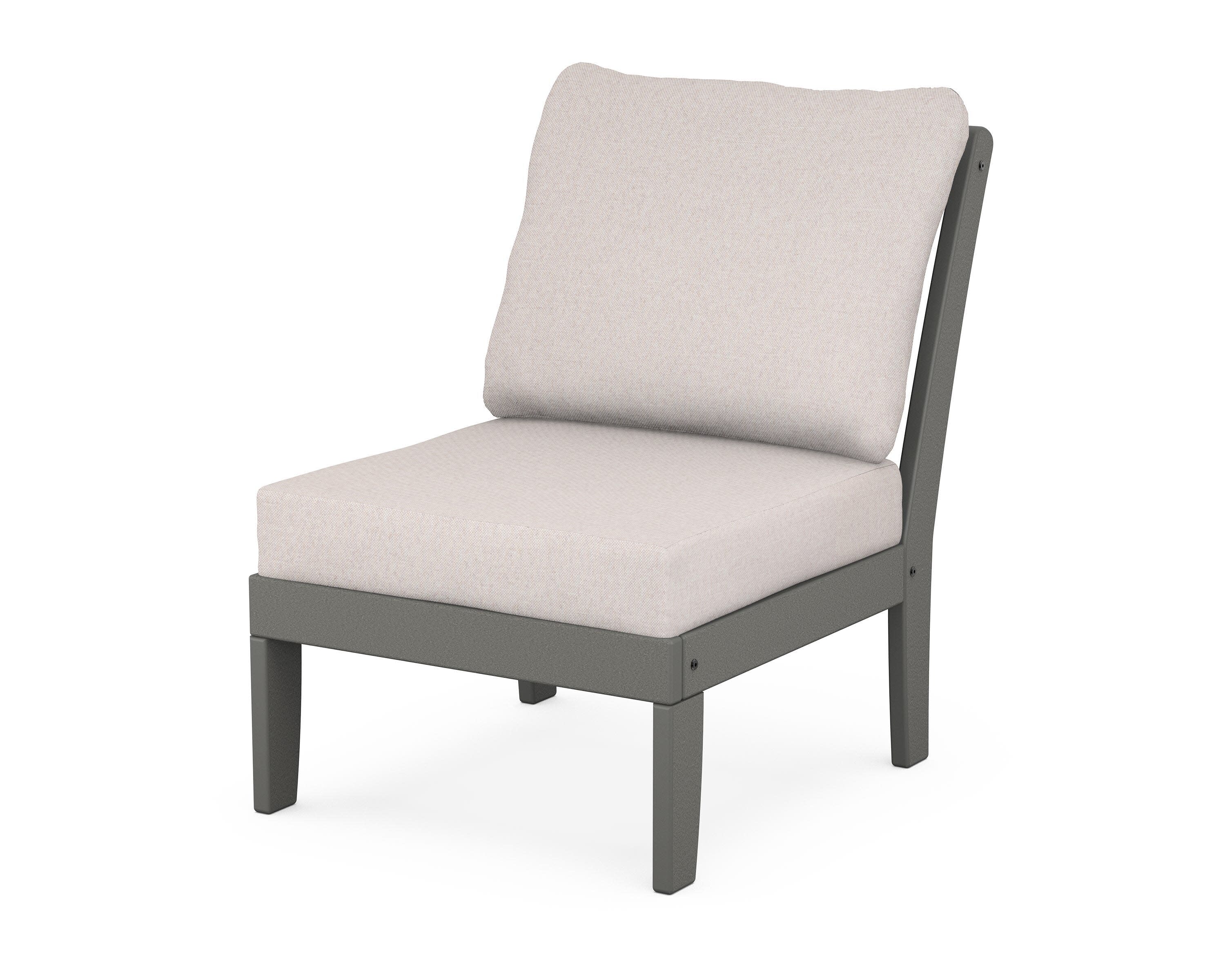 Yacht Club Modular Armless Chair in Stepping Stone / Dune Burlap