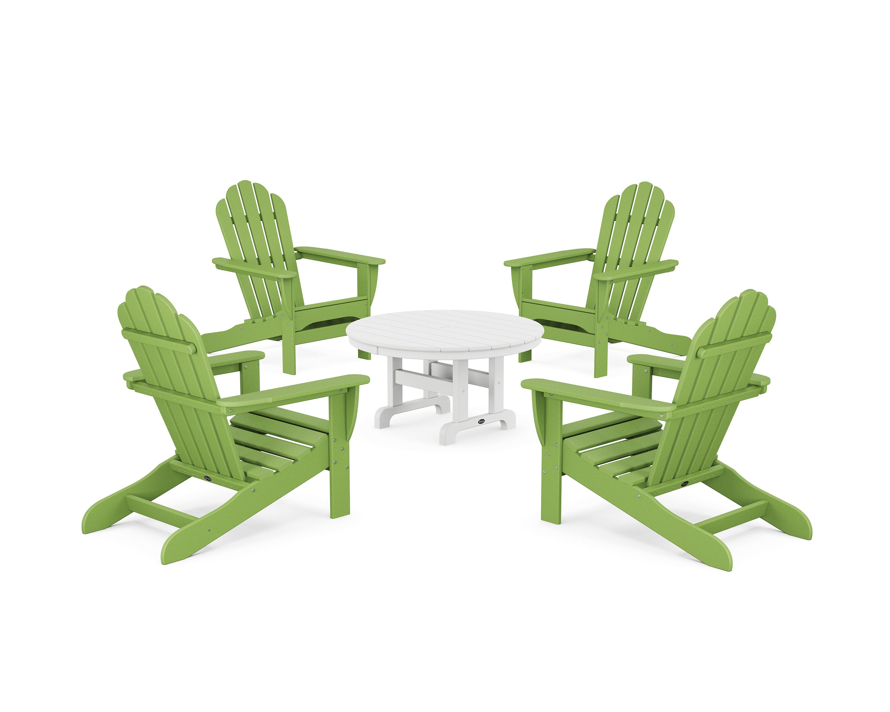 5-Piece Monterey Bay Adirondack Chair Conversation Group in Lime