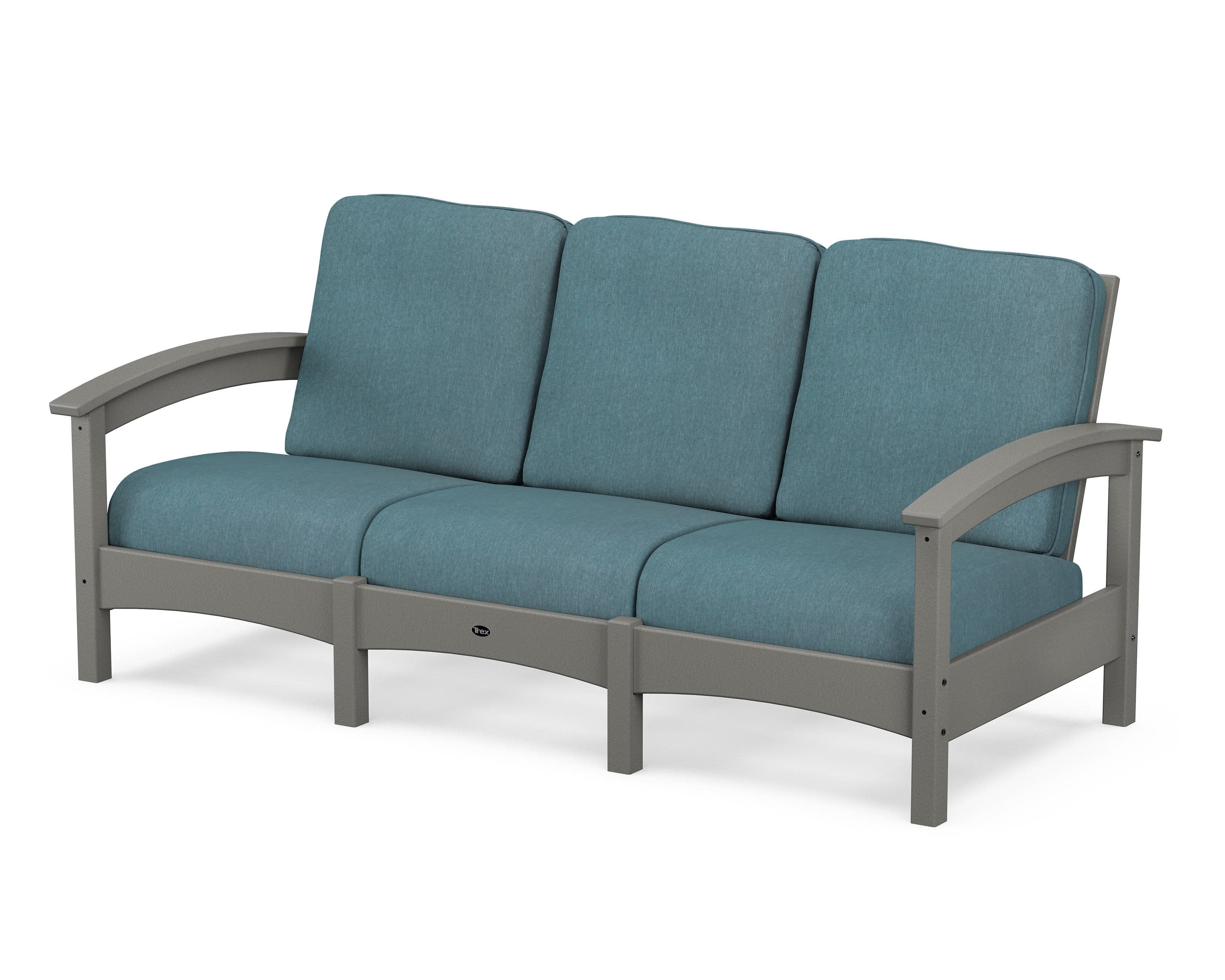 Rockport Club Sofa in Stepping Stone / Ocean Teal