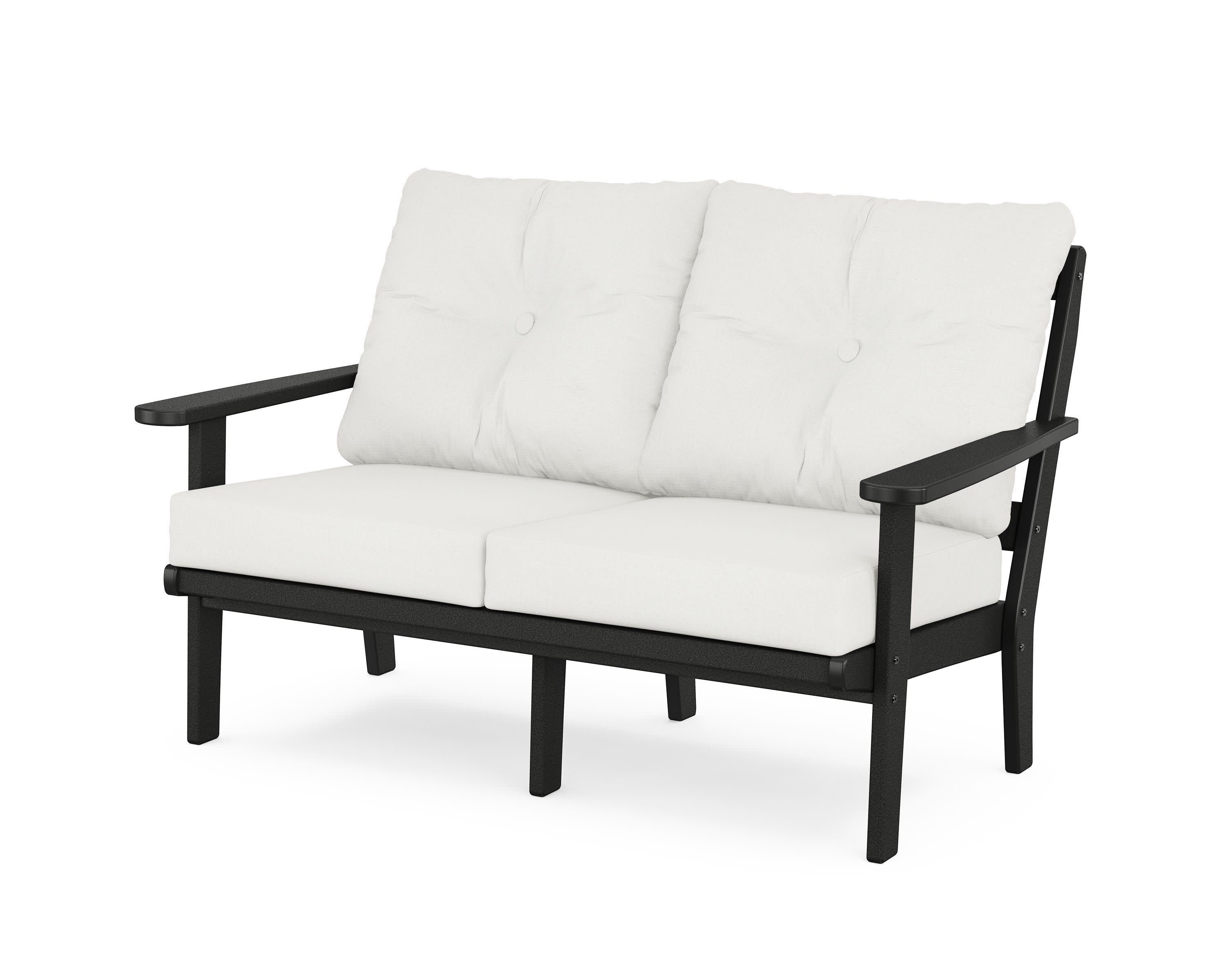 Cape Cod Deep Seating Loveseat in Charcoal Black / Natural Linen