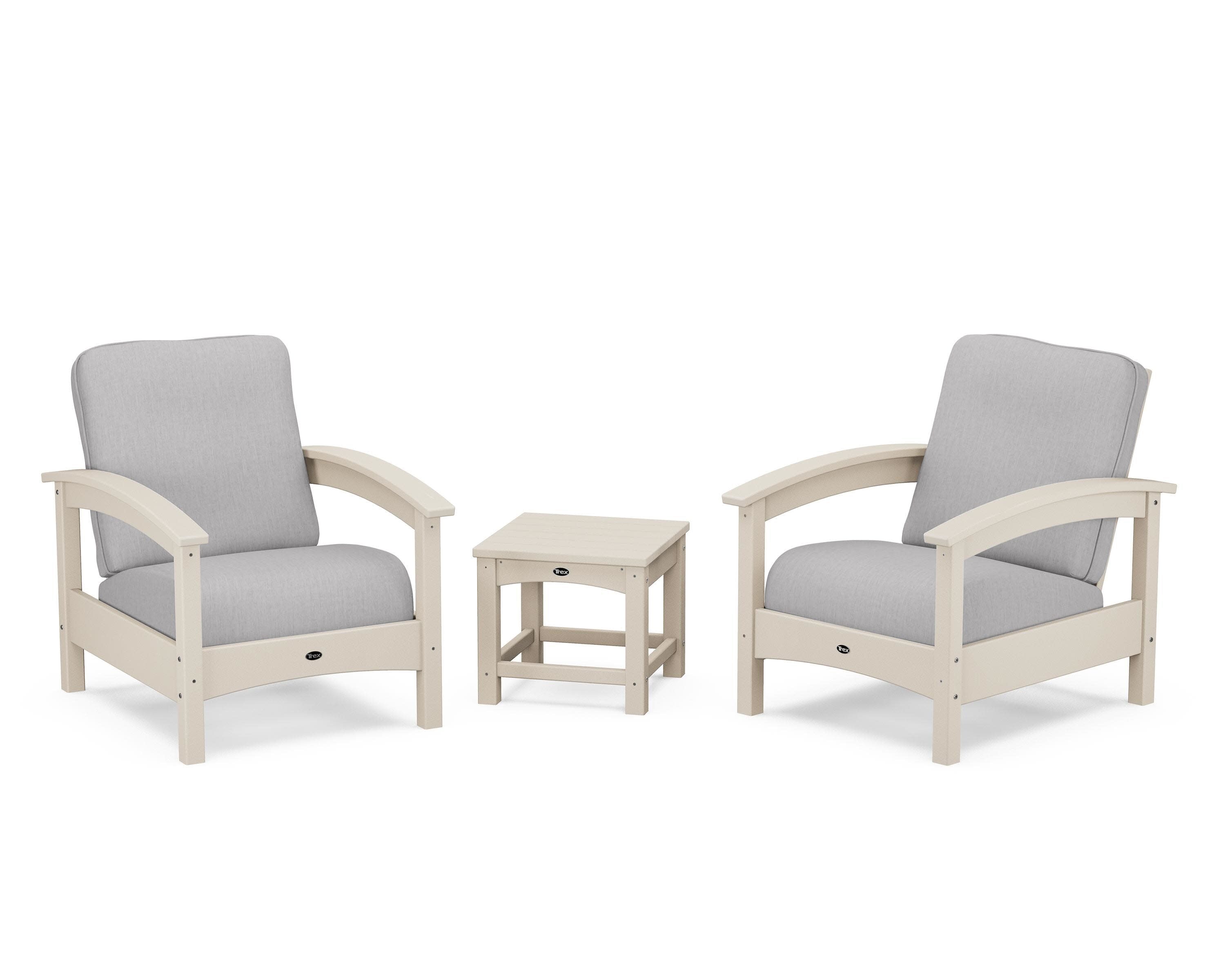 Rockport Club 3-Piece Deep Seating Conversation Set in Sand Castle / Granite