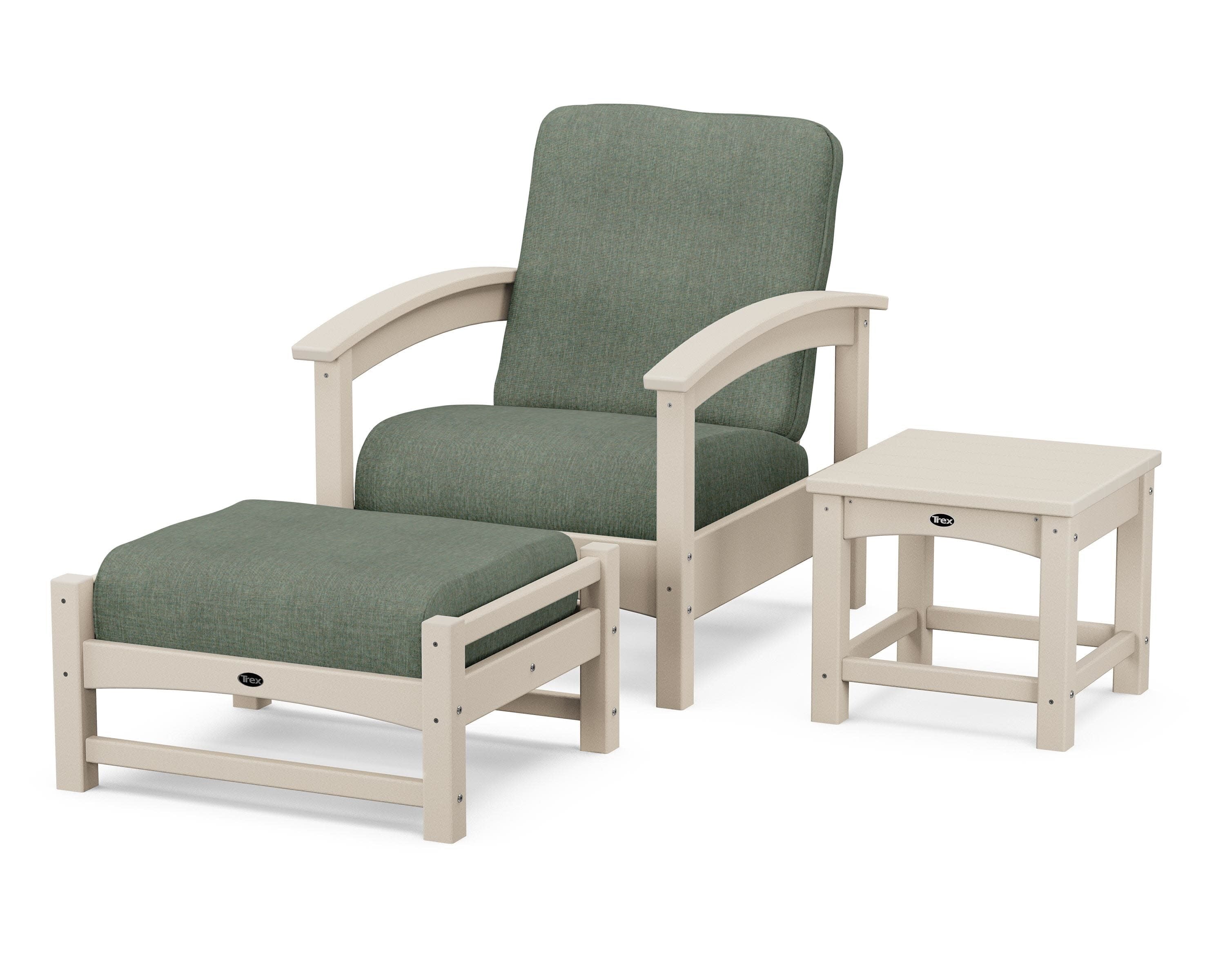 Rockport 3-Piece Deep Seating Set in Sand Castle / Cast Sage