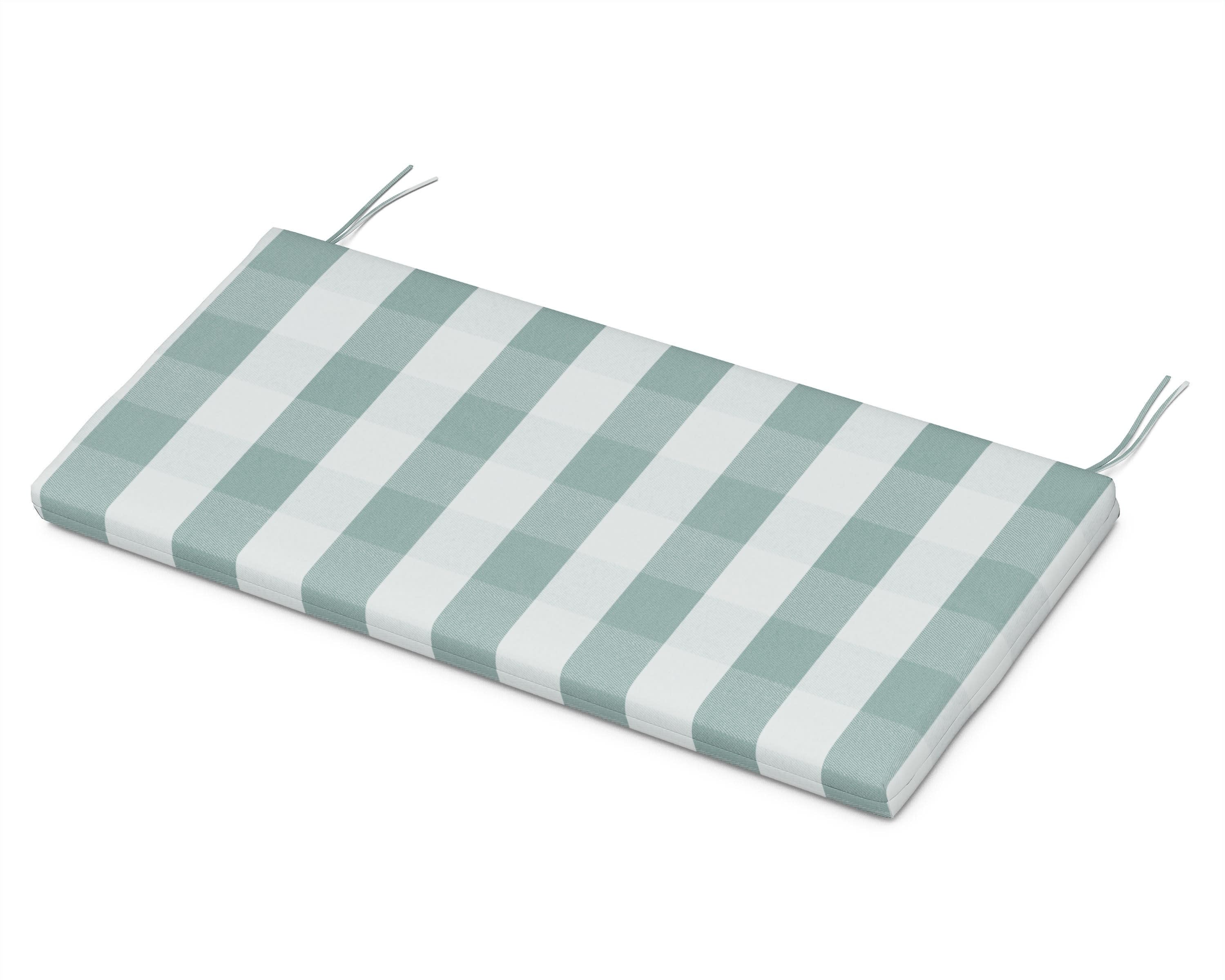 Bench Seat Cushion - 17"D x 40.5"W x 2.5"H in Buffalo Plaid Glacier Spa