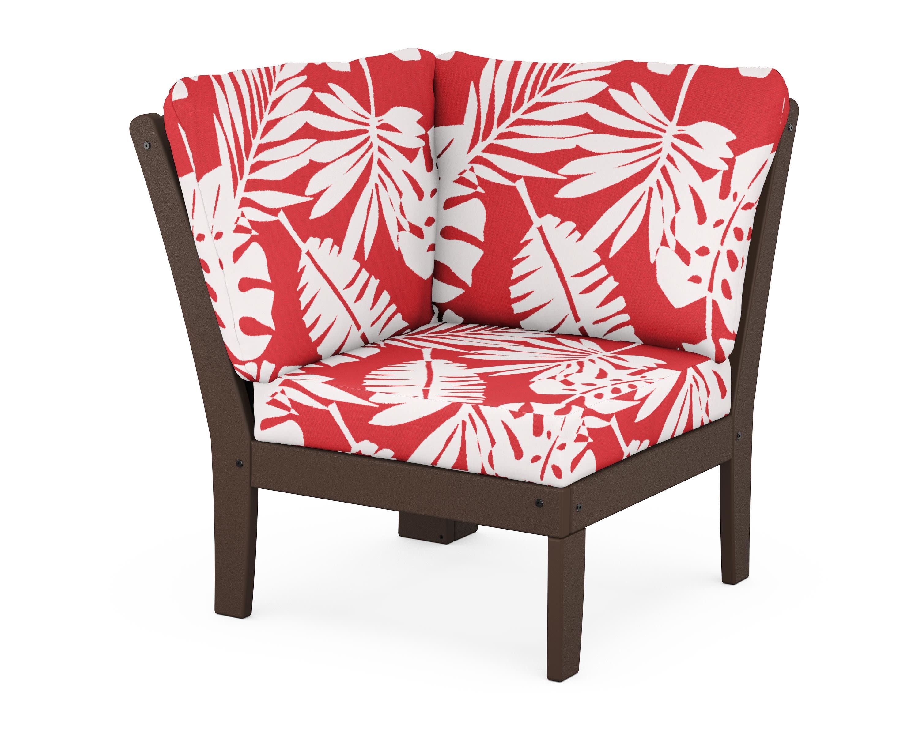 Yacht Club Modular Corner Chair in Vintage Lantern / Leaf Crimson