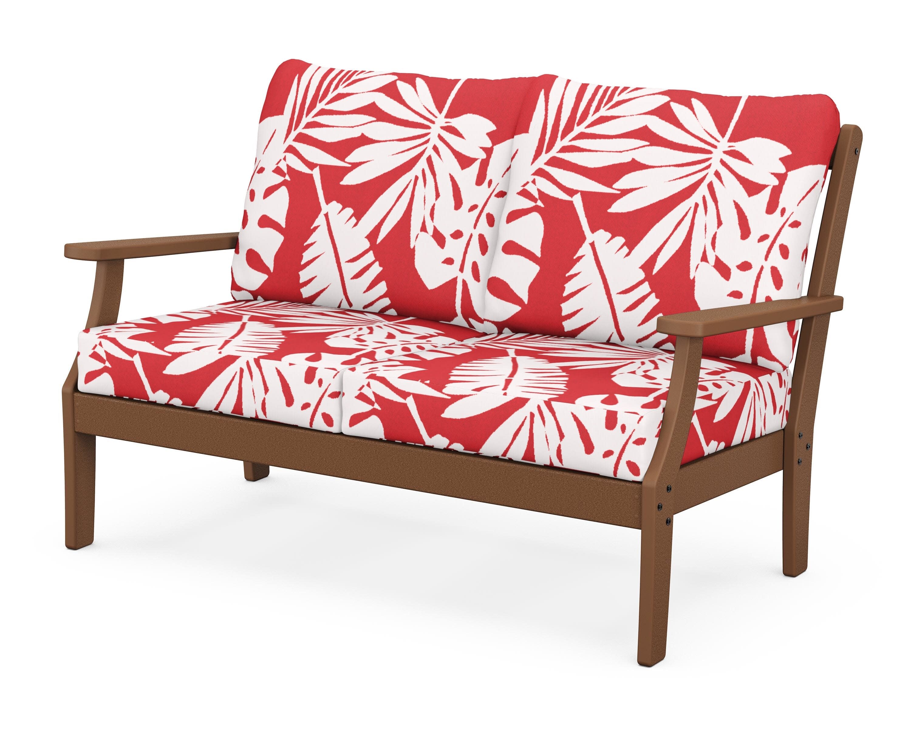 Yacht Club Deep Seating Loveseat in Tree House / Leaf Crimson